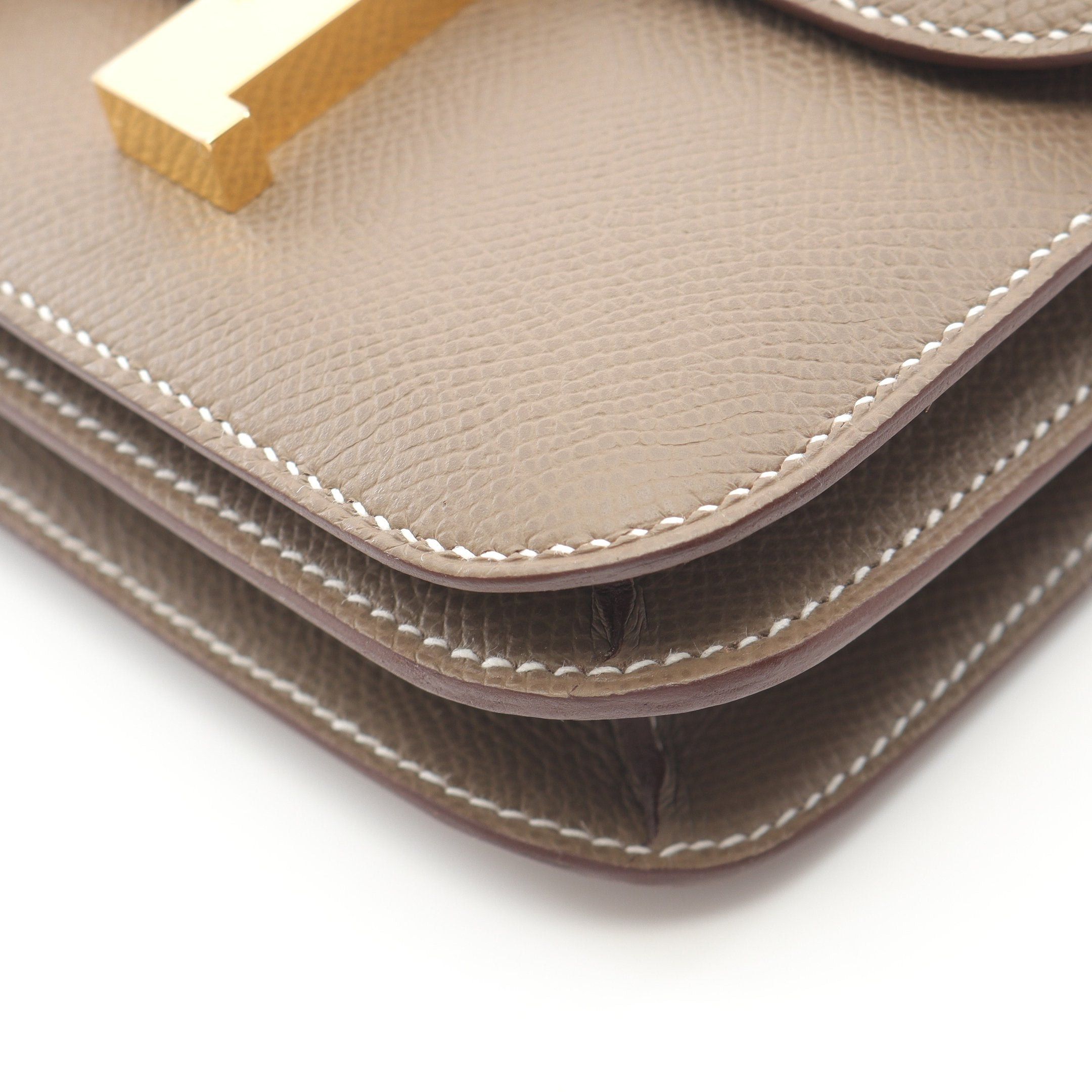 Hermes Hermes Constance 3 Mini Etoupe Shoulder Bag Veau Epsom Gray Brown Gold Hardware Double Engraved Size ONE SIZE - 6 Thumbnail