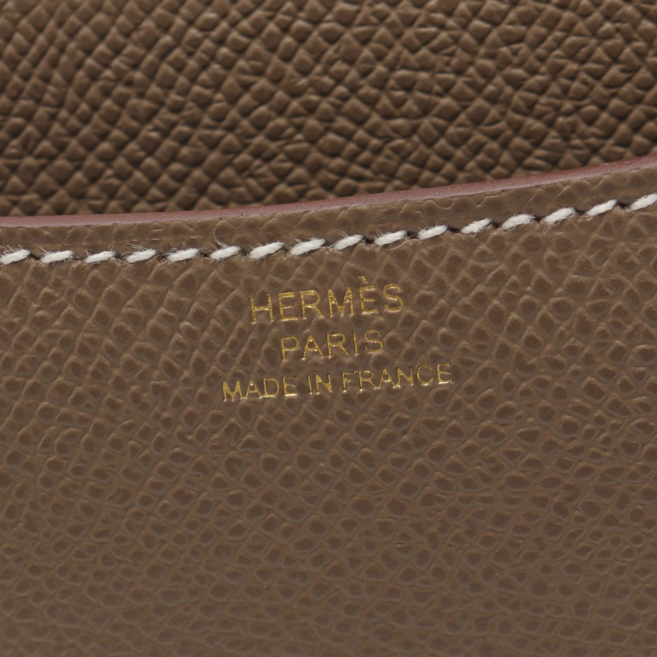 Hermes Hermes Constance 3 Mini Etoupe Shoulder Bag Veau Epsom Gray Brown Gold Hardware Double Engraved Size ONE SIZE - 4 Thumbnail