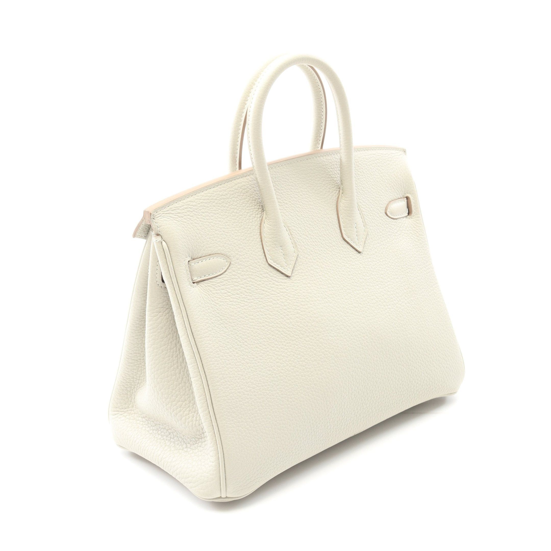 Hermes Hermes Birkin 25 Verso Gris Perle Nata Handbag Togo Light Gray Silver Hardware U Stamp Size ONE SIZE - 2 Thumbnail