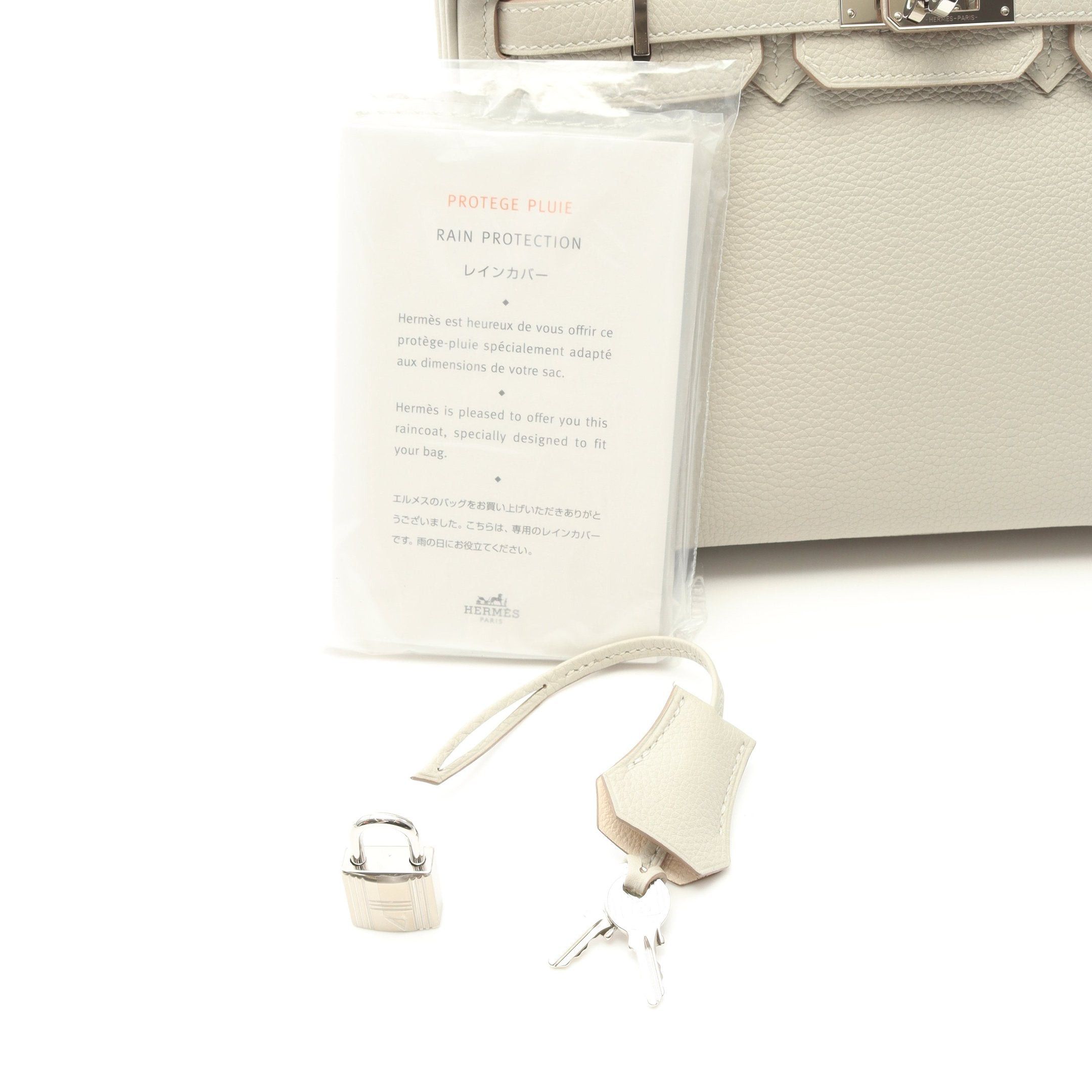 Hermes Hermes Birkin 25 Verso Gris Perle Nata Handbag Togo Light Gray Silver Hardware U Stamp Size ONE SIZE - 5 Thumbnail