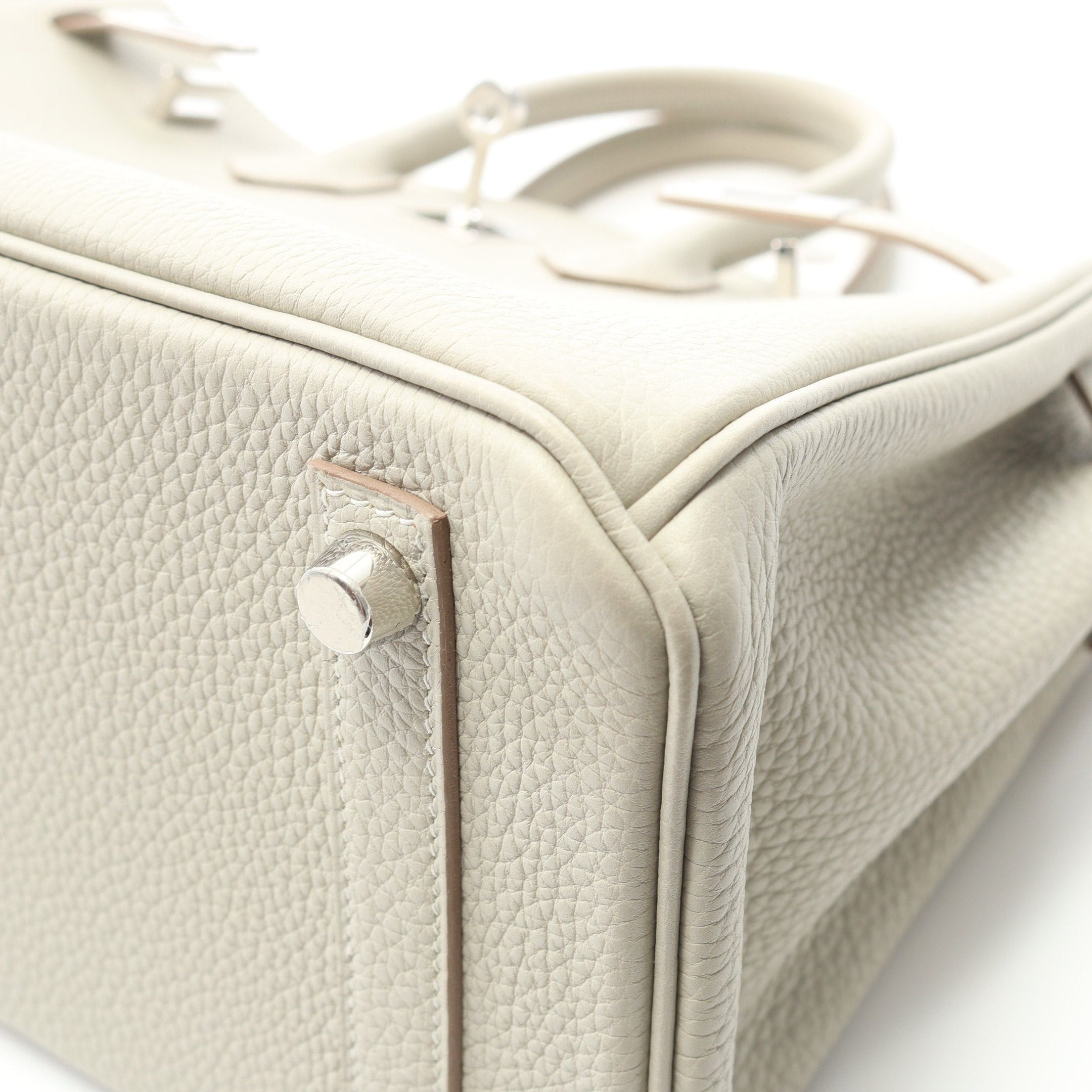 Hermes Hermes Birkin 25 Verso Gris Perle Nata Handbag Togo Light Gray Silver Hardware U Stamp Size ONE SIZE - 6 Thumbnail