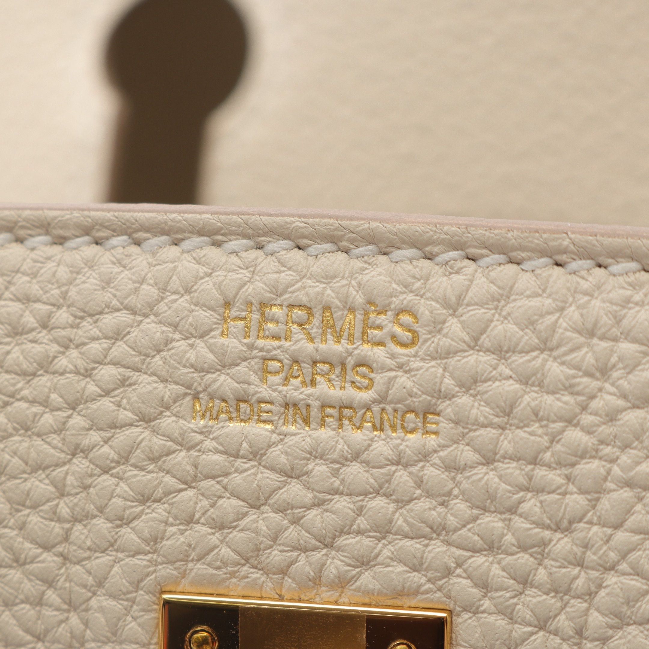 Hermes Hermes Birkin 25 Kure Handbag Togo Ivory Gold Hardware Double Engraved Size ONE SIZE - 4 Thumbnail