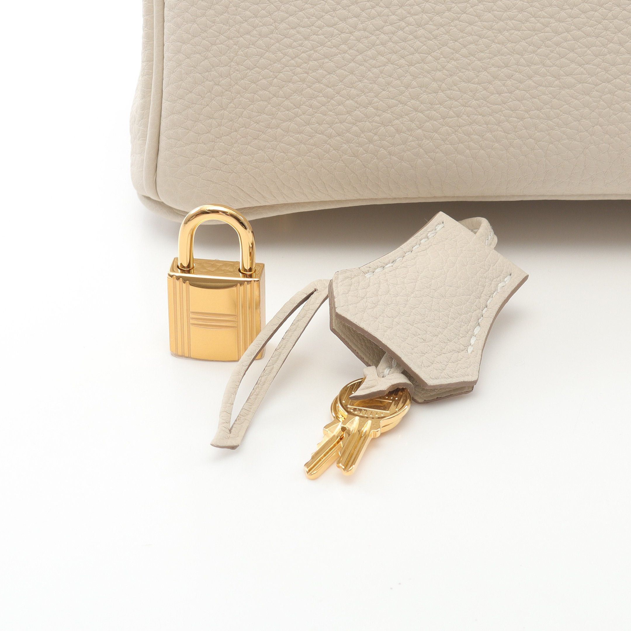Hermes Hermes Birkin 25 Kure Handbag Togo Ivory Gold Hardware Double Engraved Size ONE SIZE - 6 Thumbnail