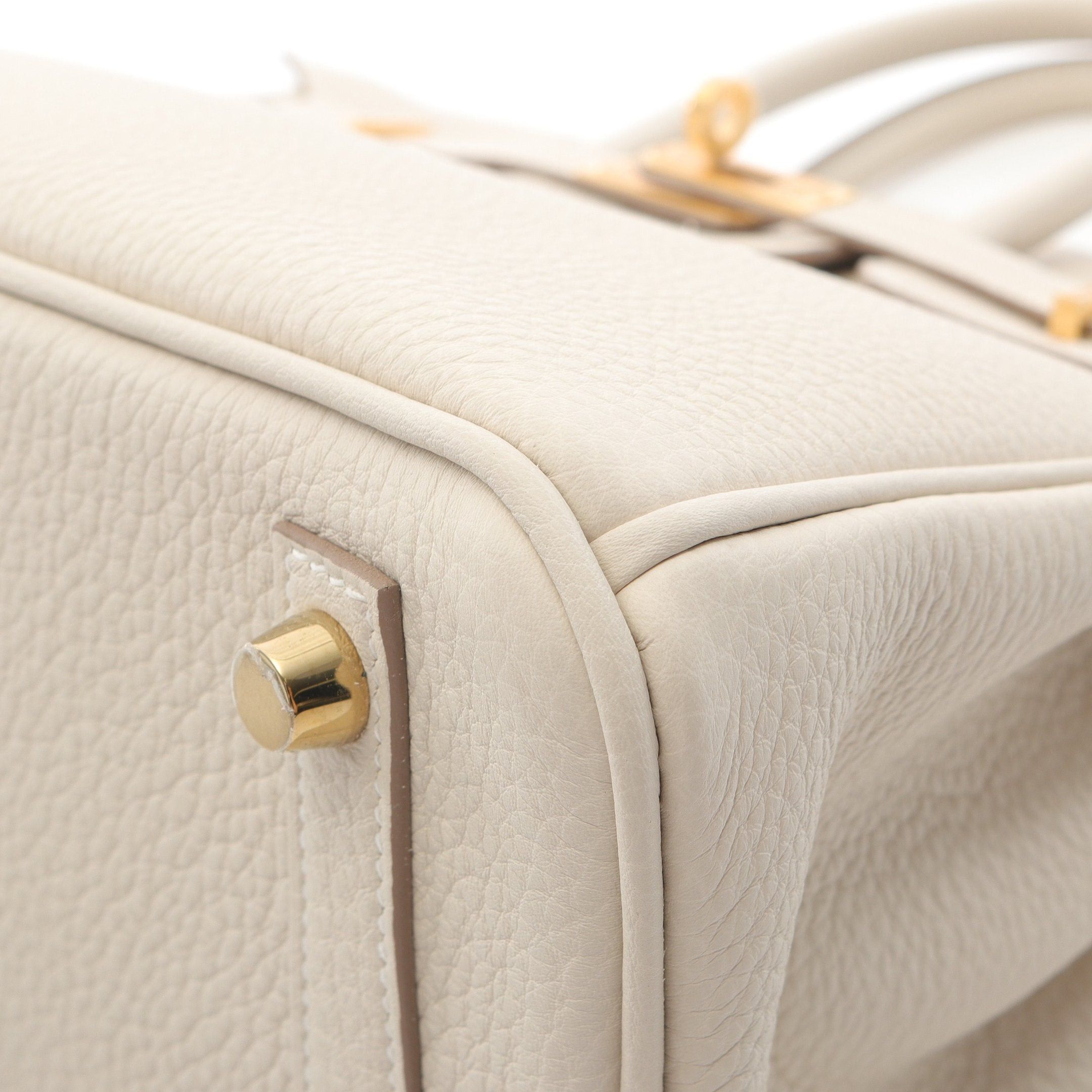 Hermes Hermes Birkin 25 Kure Handbag Togo Ivory Gold Hardware Double Engraved Size ONE SIZE - 7 Thumbnail