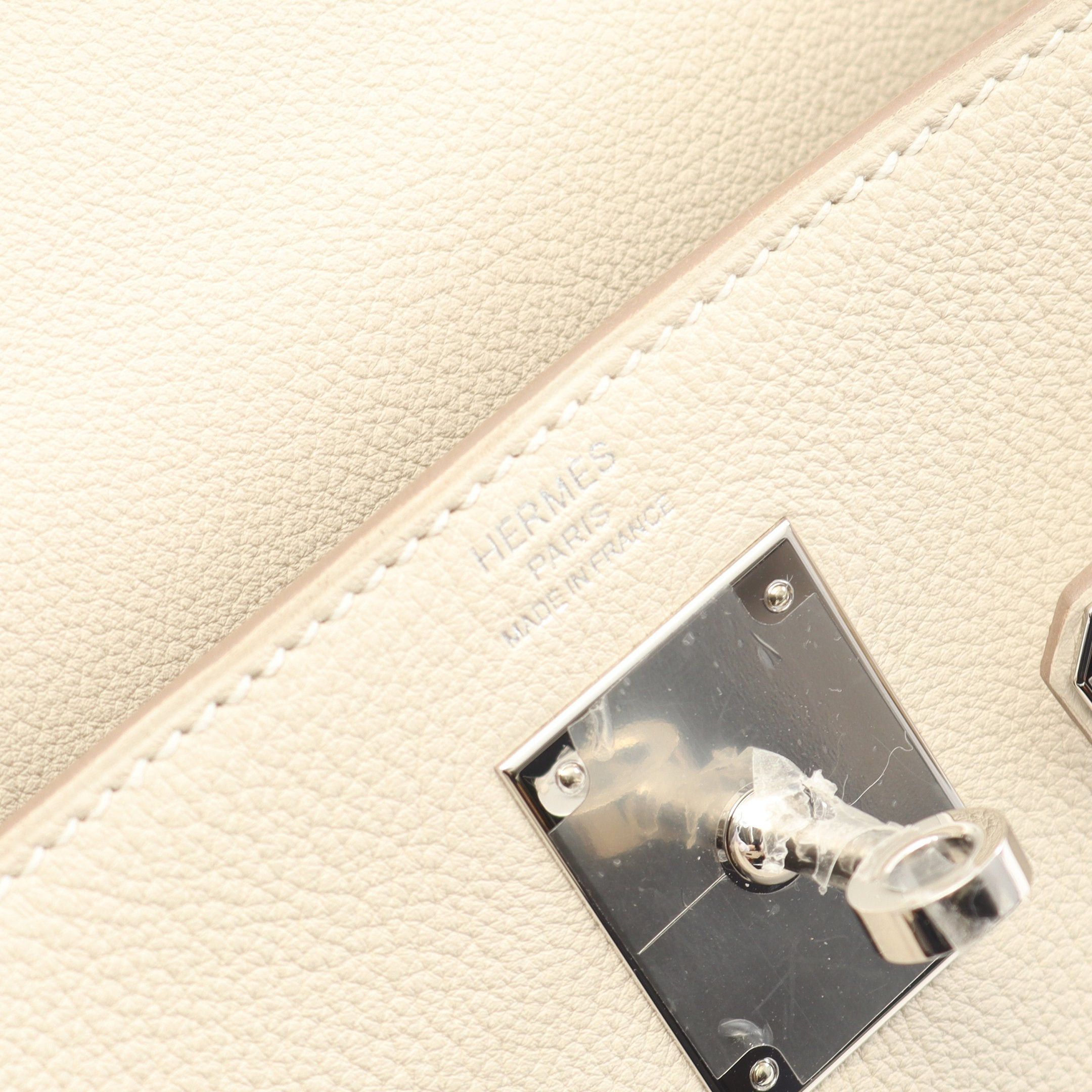 Hermes Hermes Kelly28 Kure Handbag Togo Off White Silver Hardware Inner Stitch Double Engraved Size ONE SIZE - 4 Thumbnail