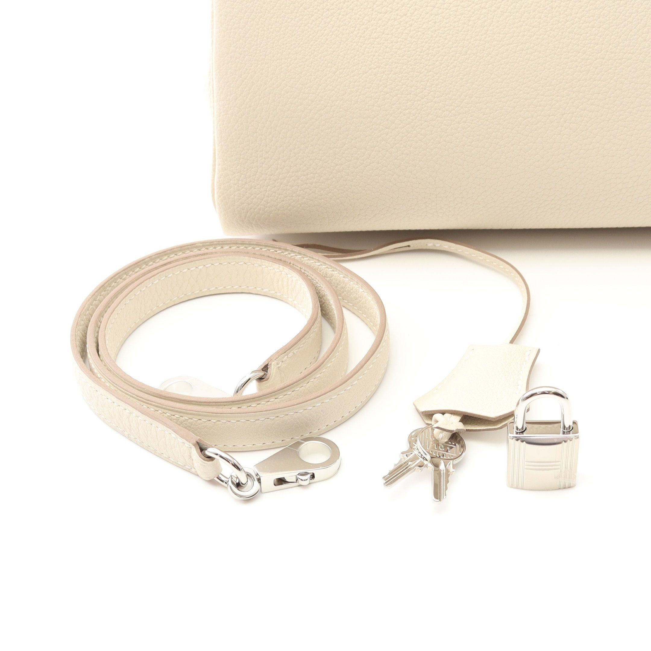 Hermes Hermes Kelly28 Kure Handbag Togo Off White Silver Hardware Inner Stitch Double Engraved Size ONE SIZE - 6 Thumbnail