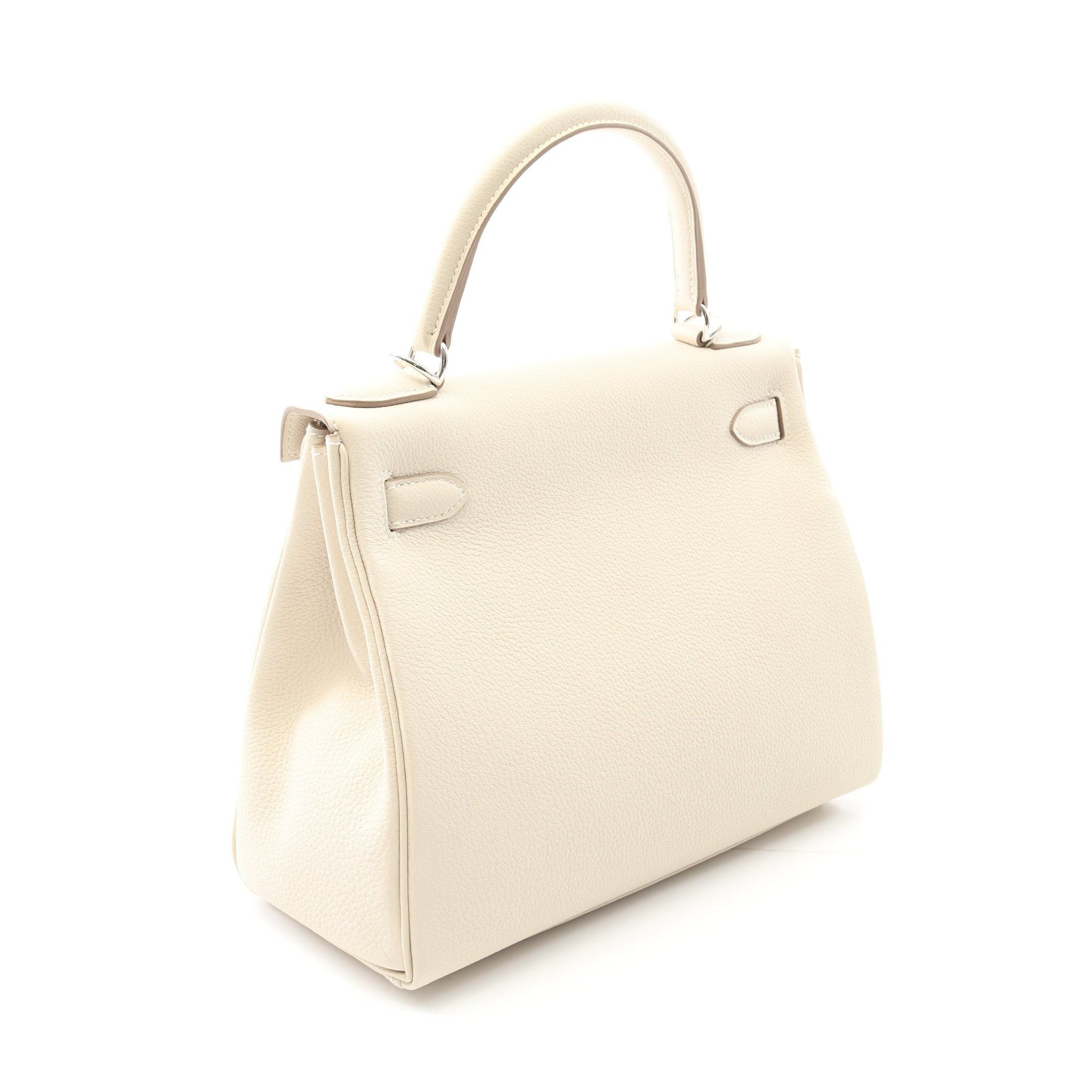 Hermes Hermes Kelly28 Kure Handbag Togo Off White Silver Hardware Inner Stitch Double Engraved Size ONE SIZE - 2 Thumbnail