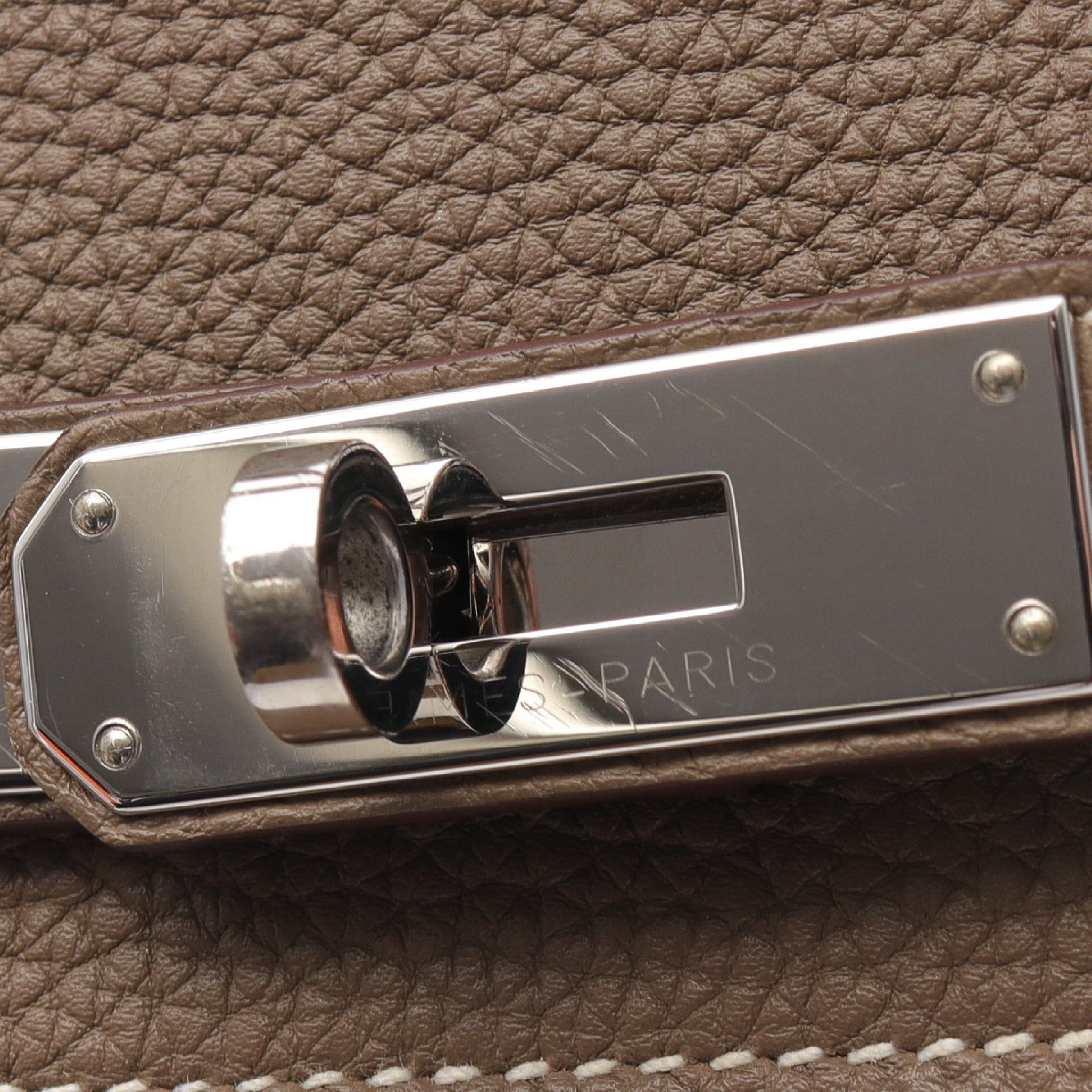 Hermes Hermes Birkin 30 Etoupe Handbag Togo Gray Brown Silver Hardware X Stamp Size ONE SIZE - 11 Thumbnail