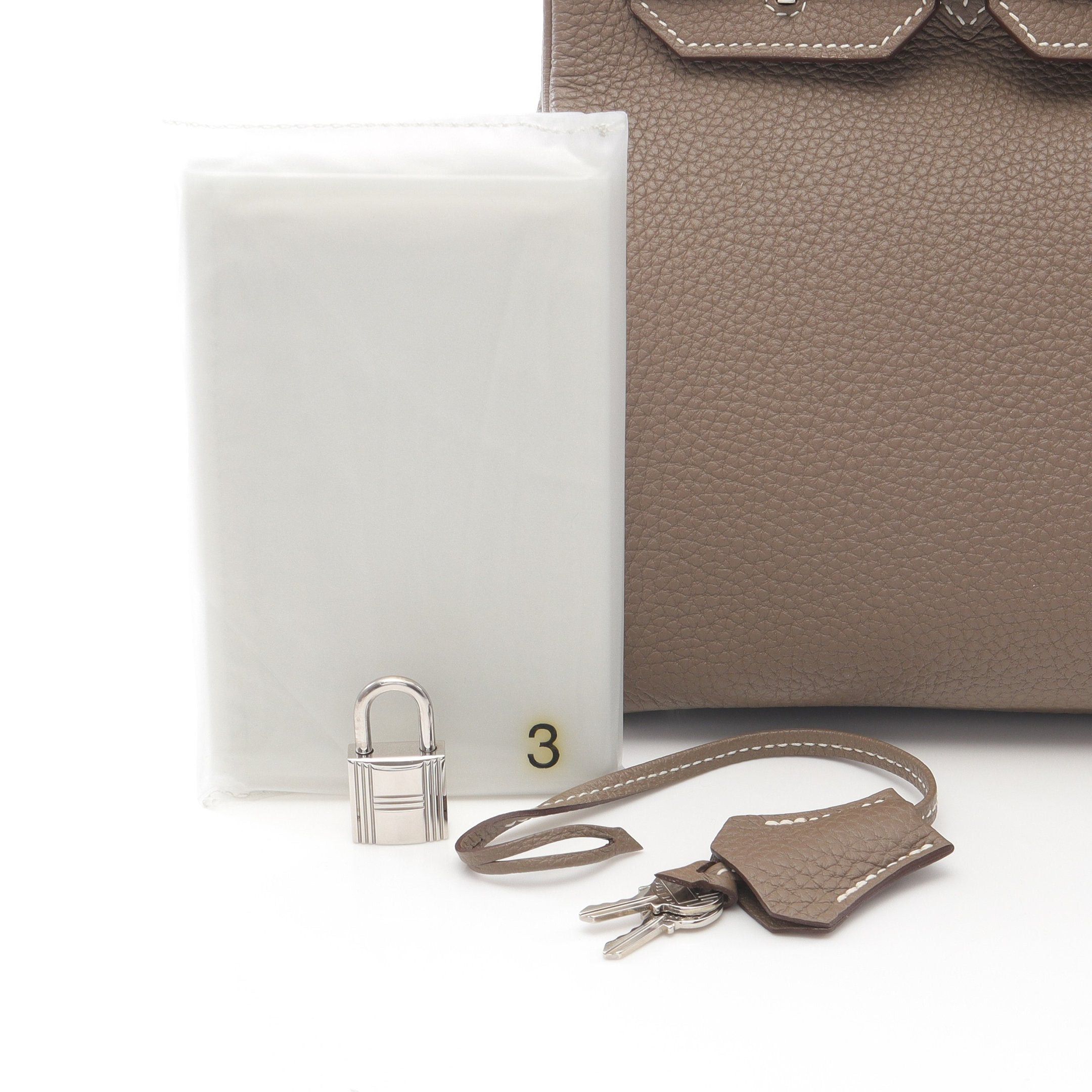 Hermes Hermes Birkin 30 Etoupe Handbag Togo Gray Brown Silver Hardware X Stamp Size ONE SIZE - 6 Thumbnail