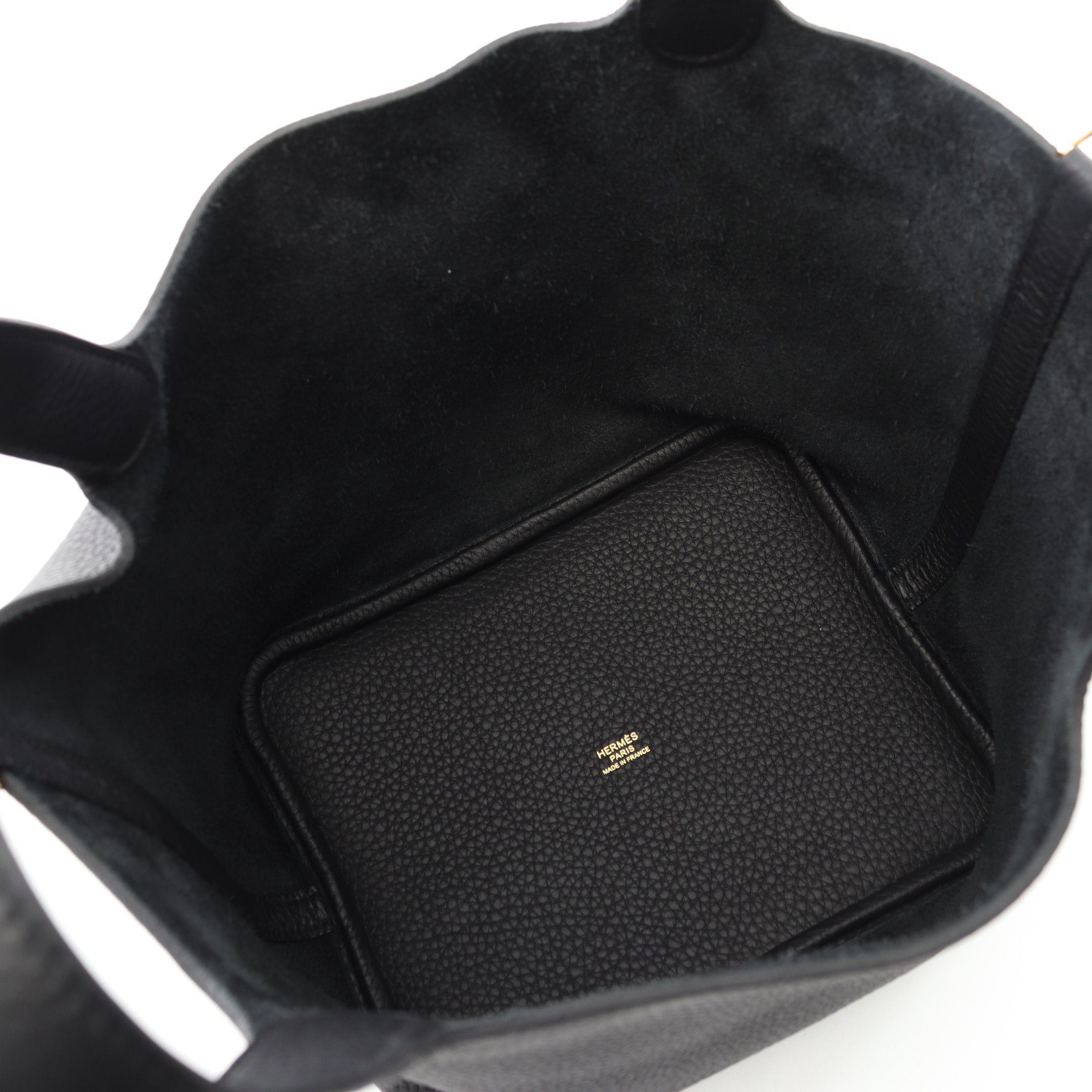 Hermes Hermes Picotane Lock Mm Handbag Clemence Leather Black Gold Hardware Double Engraved Size ONE SIZE - 3 Thumbnail