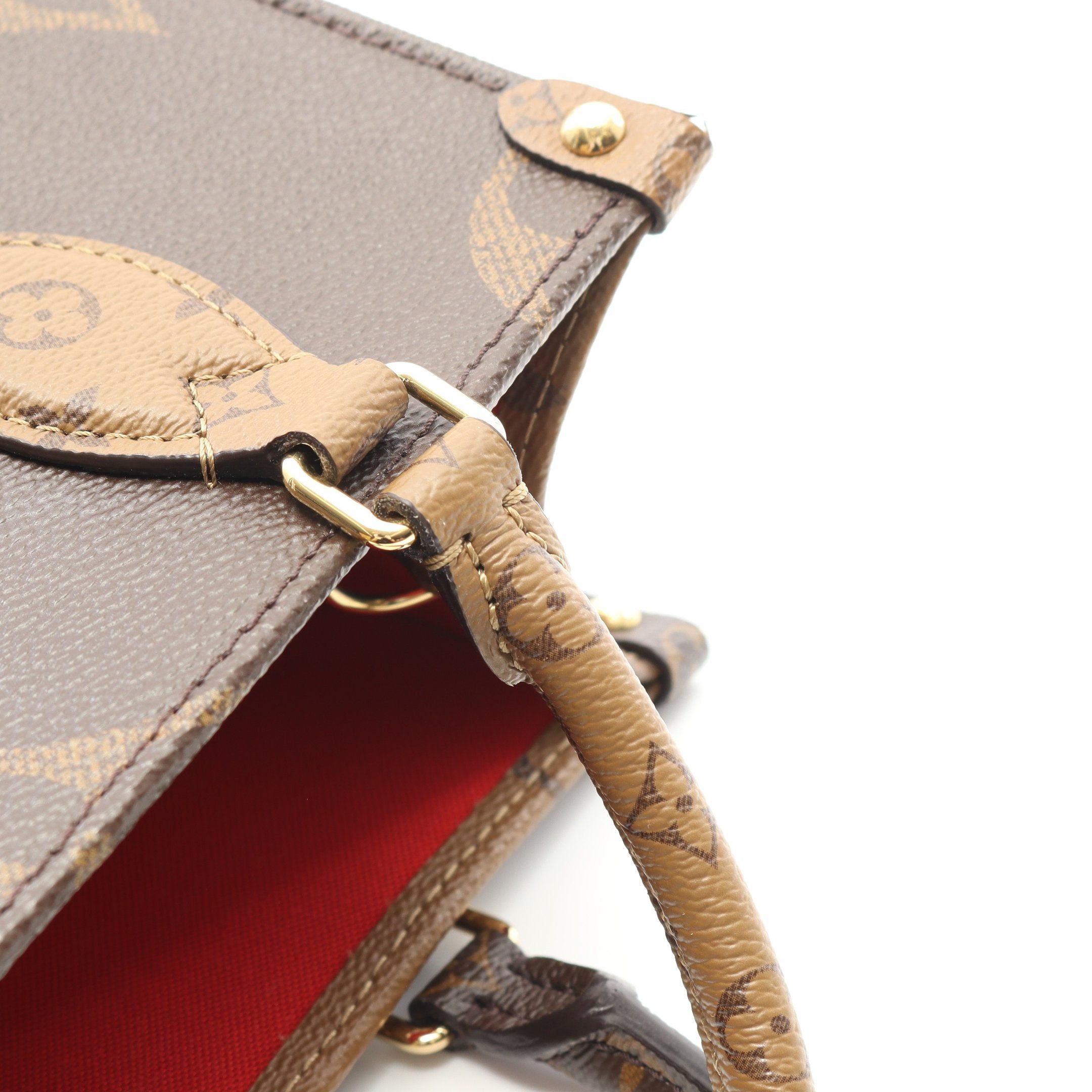 Louis Vuitton Louis Vuitton On-The-Go Pm Monogram Reverse Handbag Brown Beige Size ONE SIZE - 6 Thumbnail