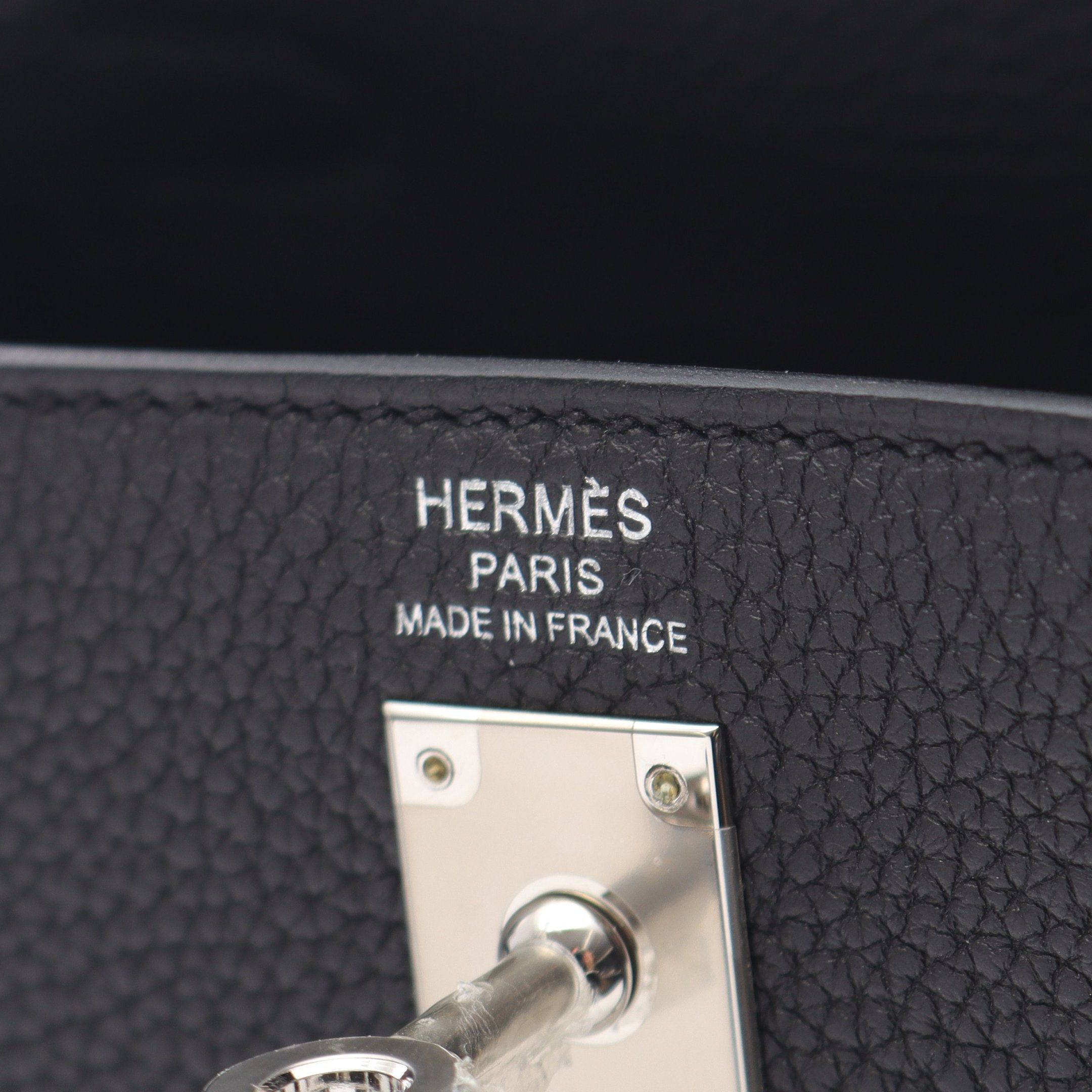 Hermes Hermes Kelly 25 Handbag Togo Black Silver Hardware B Stamp Size ONE SIZE - 4 Thumbnail