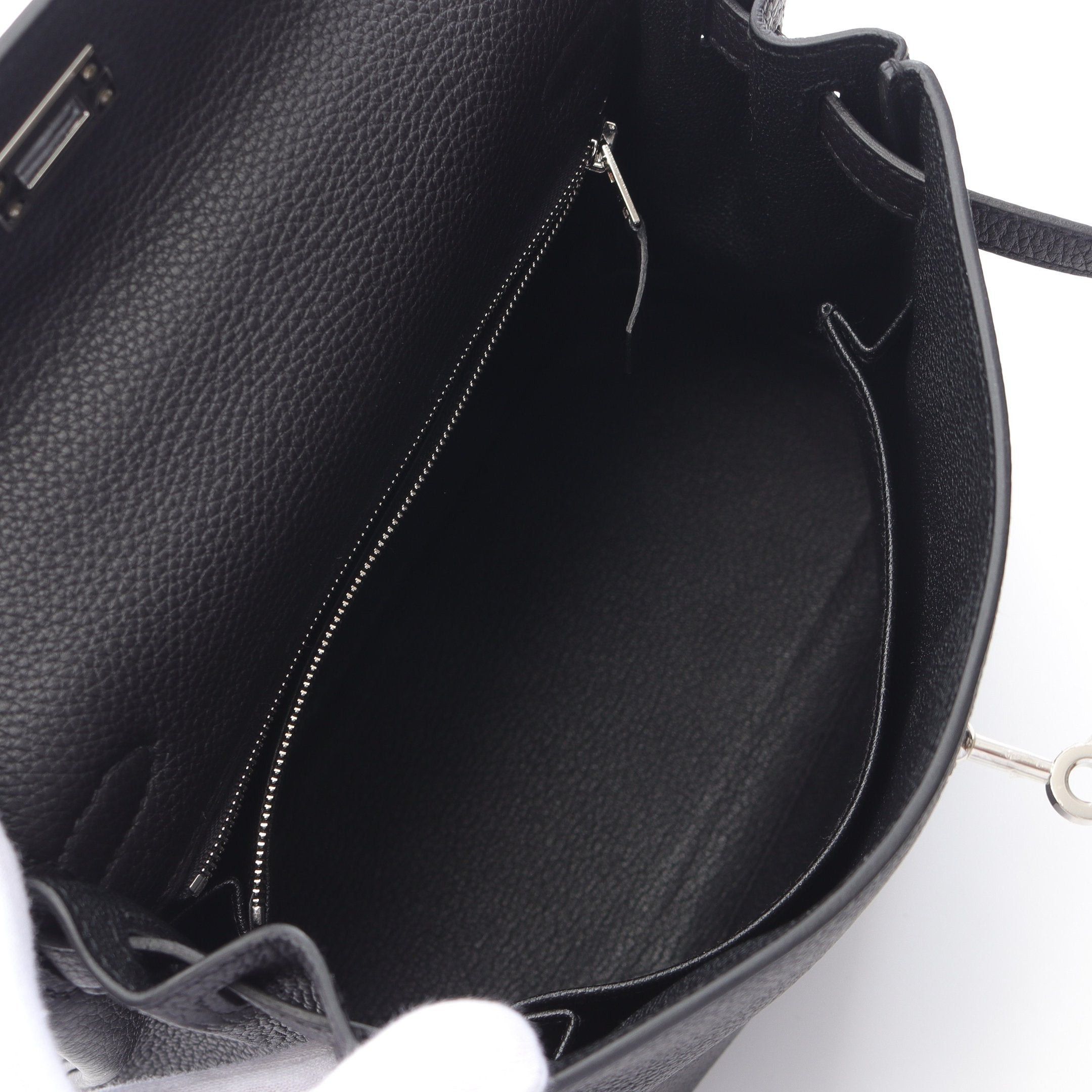 Hermes Hermes Kelly 25 Handbag Togo Black Silver Hardware B Stamp Size ONE SIZE - 3 Thumbnail