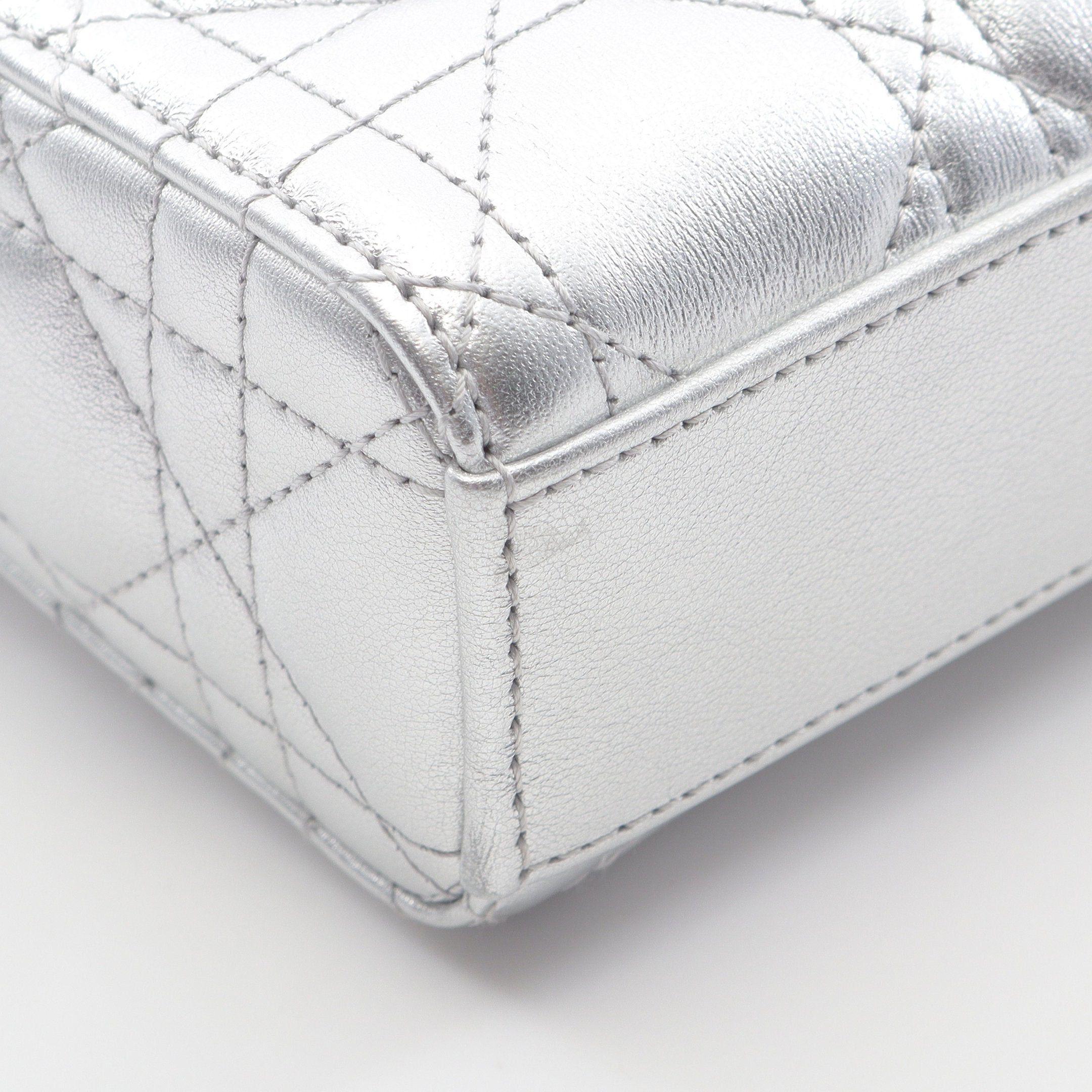 Dior Dior Lady Bag Small Handbag Leather Silver Size ONE SIZE - 6 Thumbnail