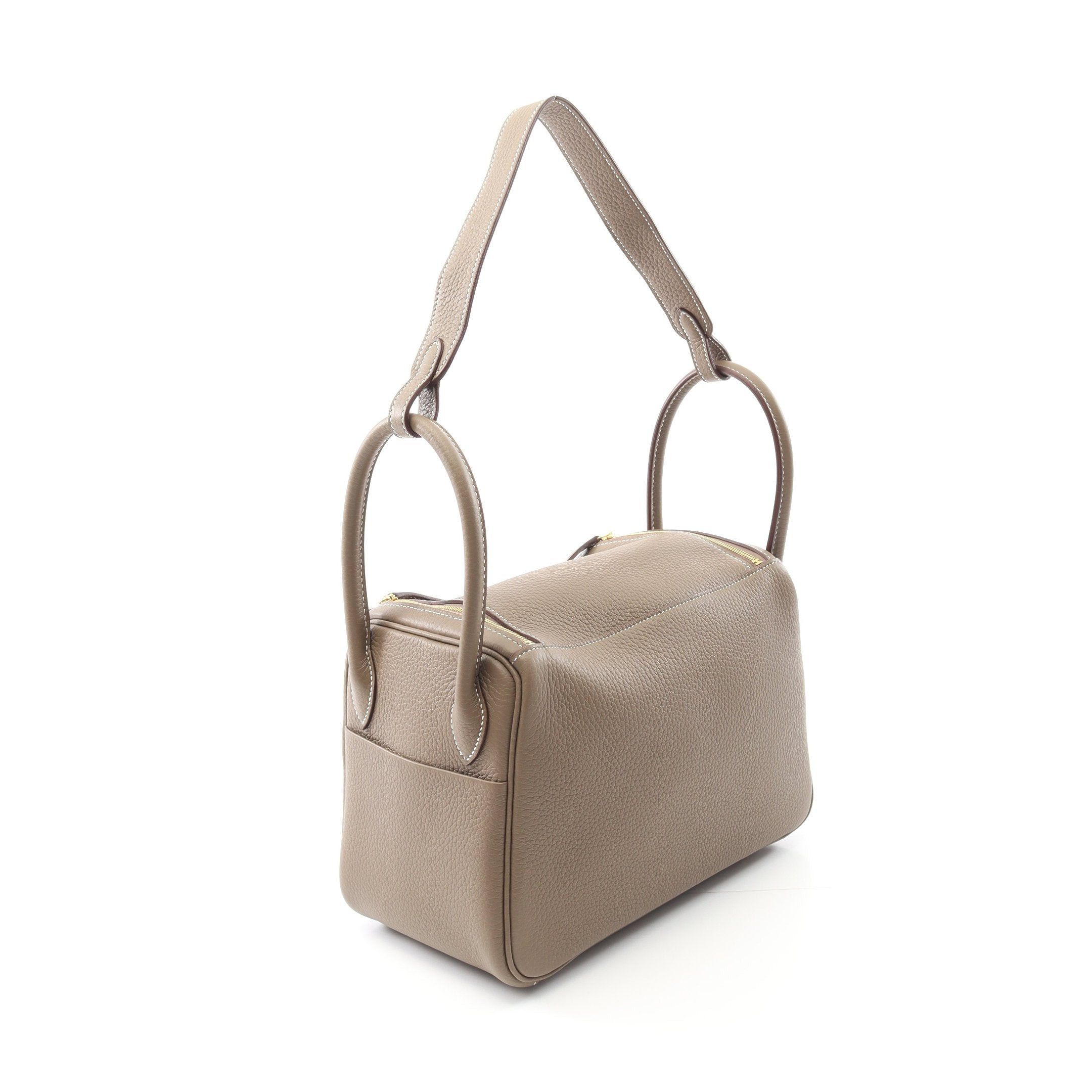 Hermes Hermes Lindy 26 Shoulder Bag Clemence Leather Gray Brown Gold Hardware K Stamp Size ONE SIZE - 2 Thumbnail