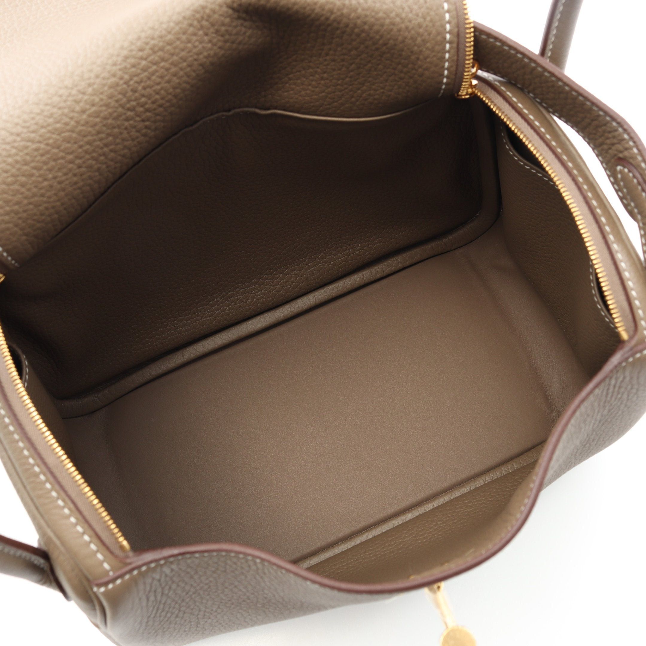 Hermes Hermes Lindy 26 Shoulder Bag Clemence Leather Gray Brown Gold Hardware K Stamp Size ONE SIZE - 3 Thumbnail