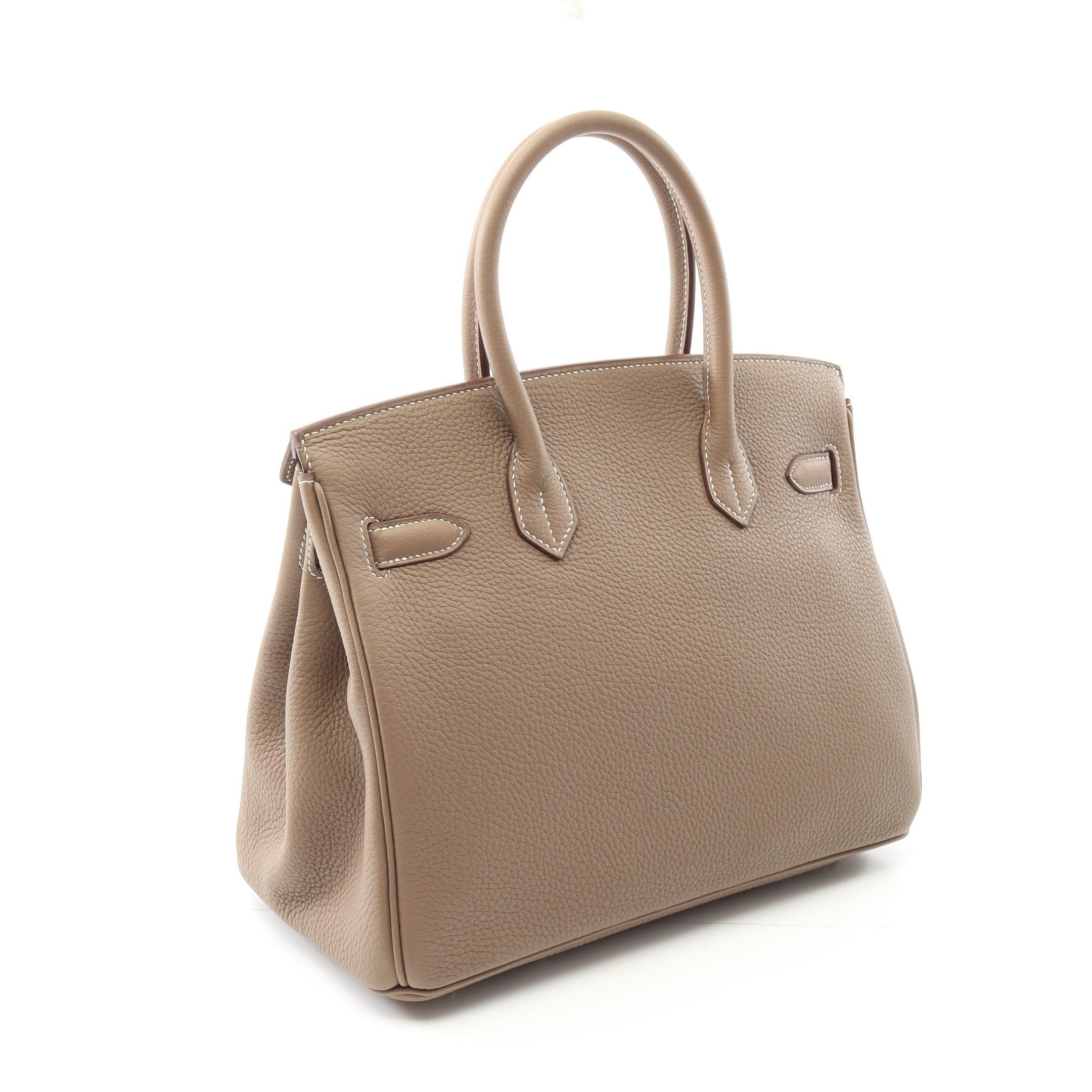 Hermes Hermes Birkin 30 Etoupe Handbag Togo Gray Brown Gold Hardware Double Engraved Size ONE SIZE - 2 Thumbnail