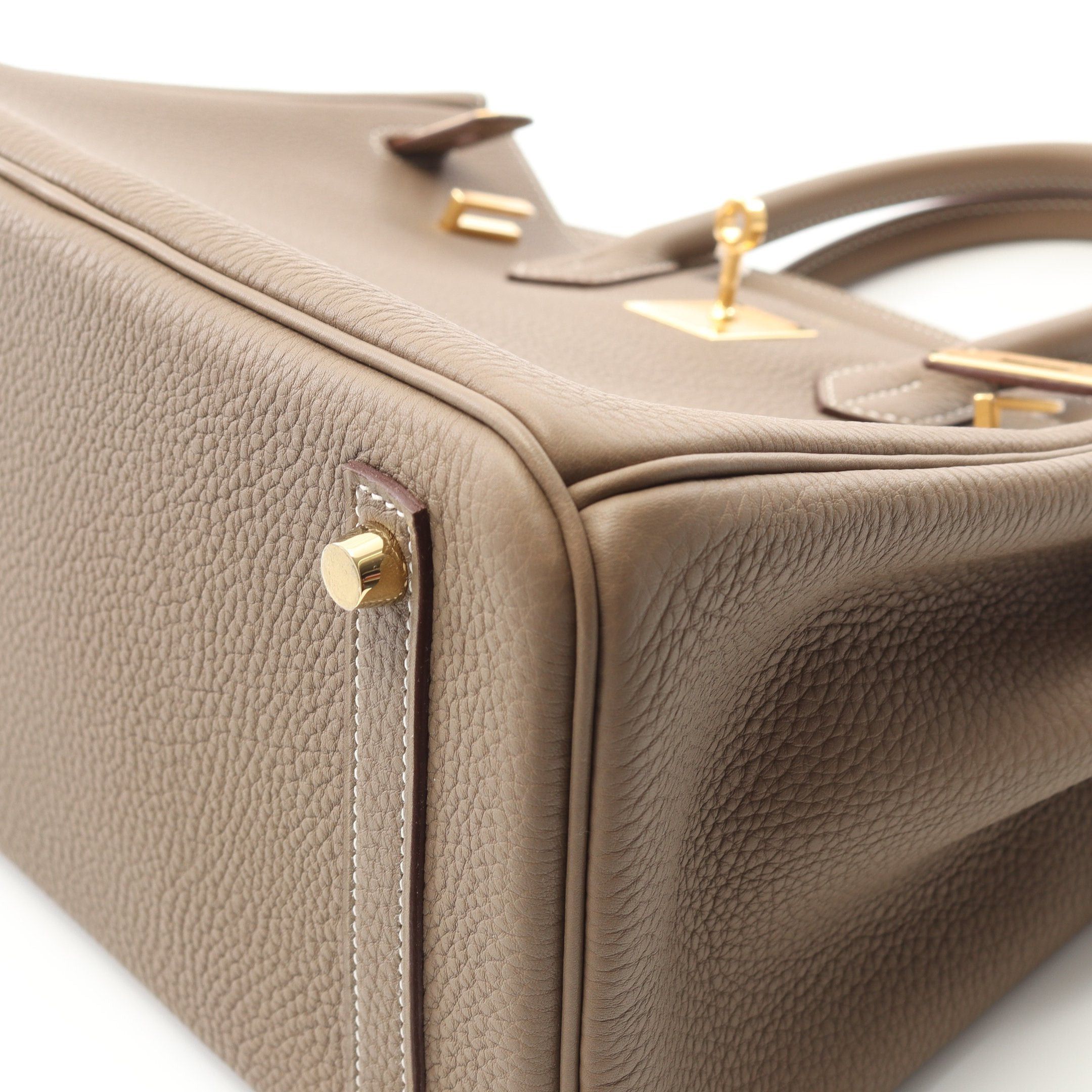 Hermes Hermes Birkin 30 Etoupe Handbag Togo Gray Brown Gold Hardware Double Engraved Size ONE SIZE - 7 Thumbnail