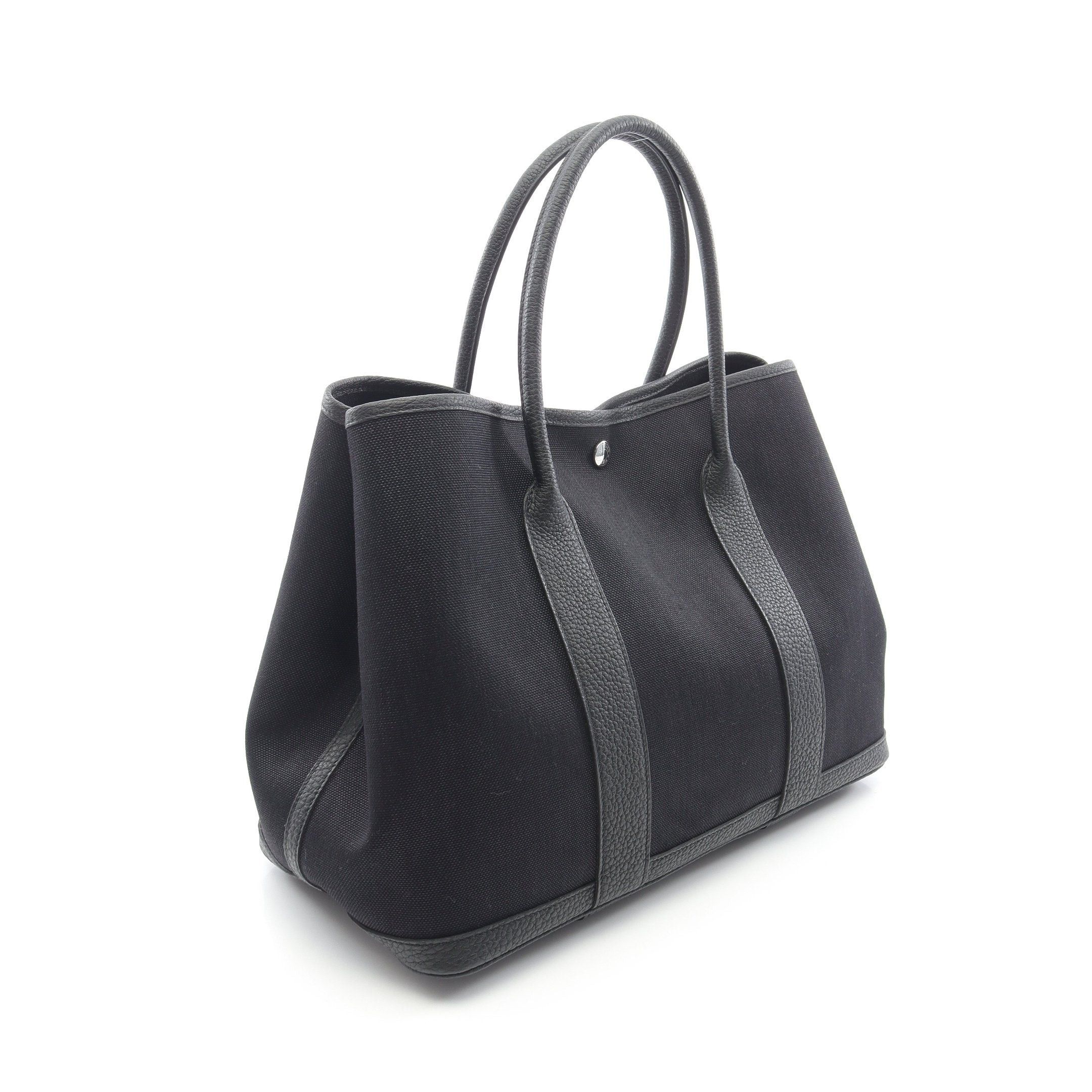Hermes Hermes Garden Party Pm Handbag Tote Bag Negonda Leather Toile Military Black Silver Hardware K Stamp Size ONE SIZE - 2 Thumbnail