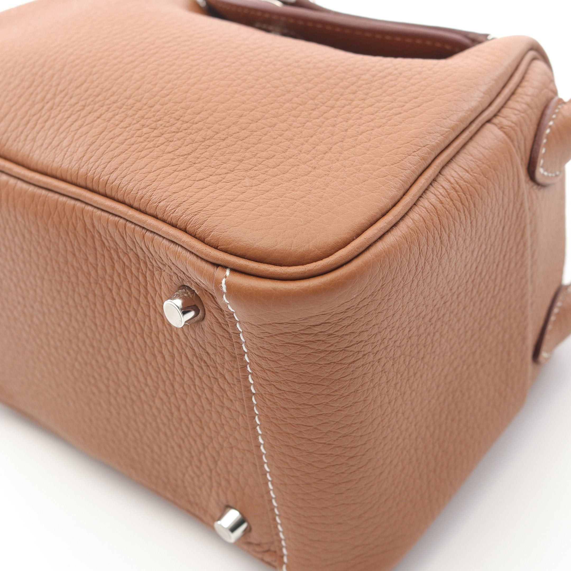 Hermes Hermes Lindy Mini Gold Shoulder Bag Clemence Leather Light Brown Silver Hardware K Stamp Size ONE SIZE - 6 Thumbnail