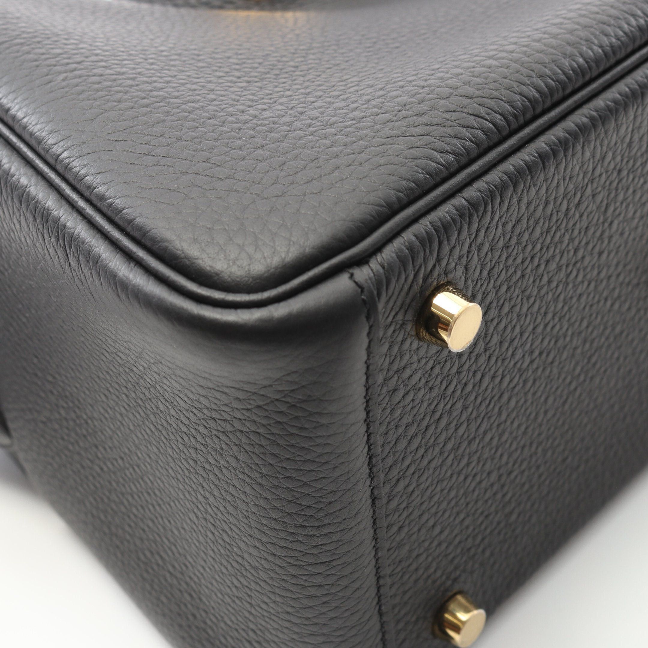 Hermes Hermes Lindy 26 Shoulder Bag Clemence Leather Black Gold Hardware K Stamp Size ONE SIZE - 6 Thumbnail