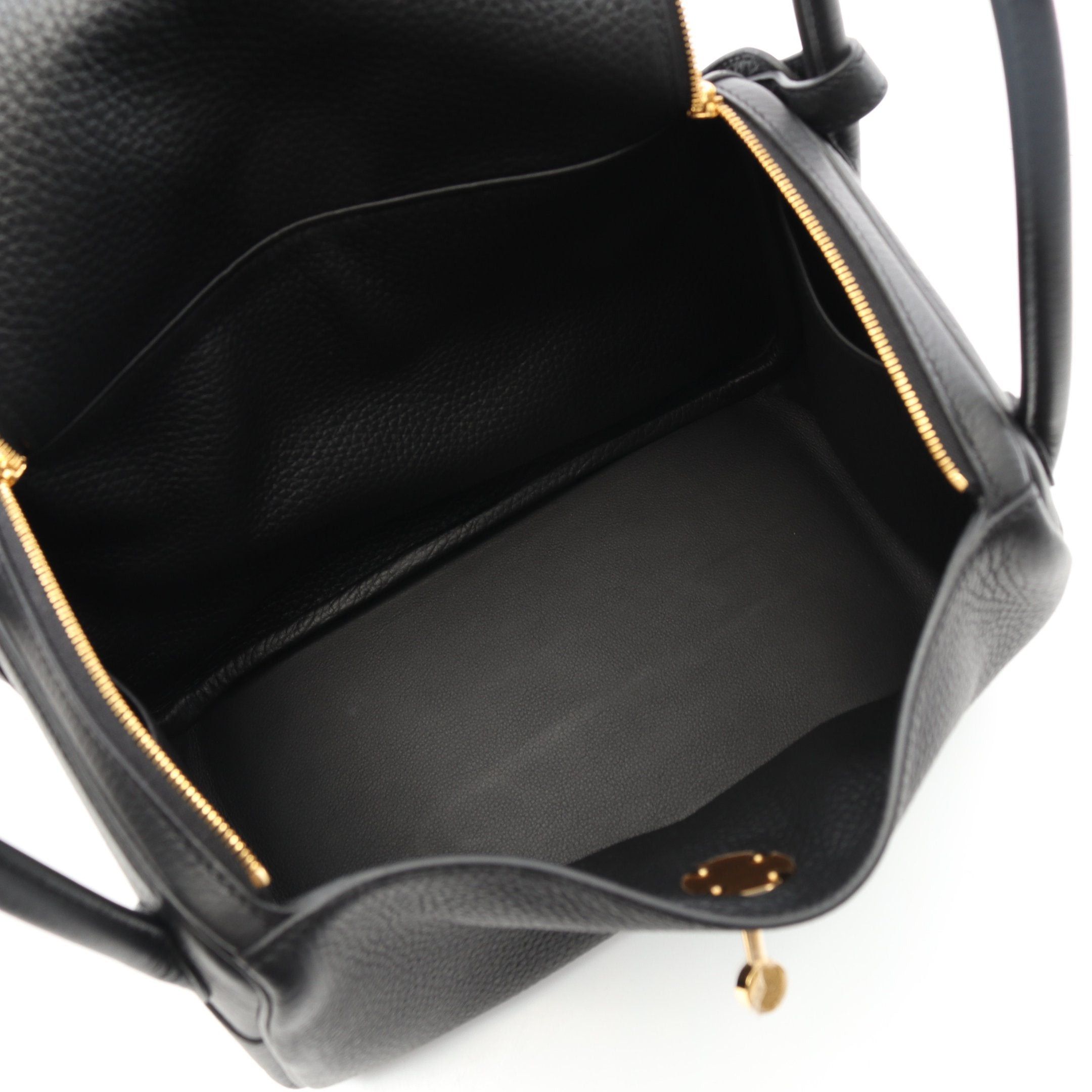 Hermes Hermes Lindy 26 Shoulder Bag Clemence Leather Black Gold Hardware K Stamp Size ONE SIZE - 3 Thumbnail