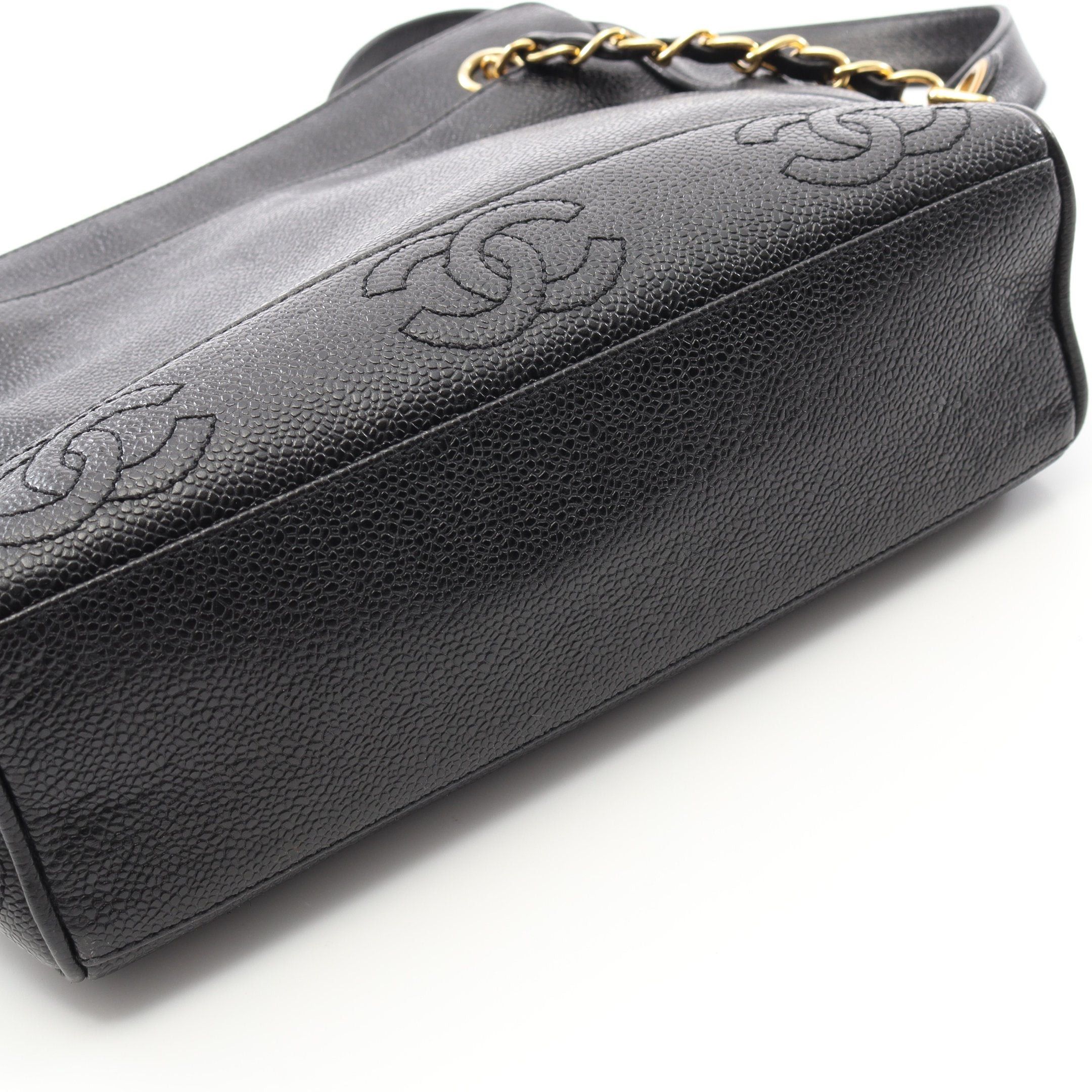 Chanel Chanel Triple Coco Chain Shoulder Bag Tote Caviar Skin Black Gold Hardware Size ONE SIZE - 7 Thumbnail