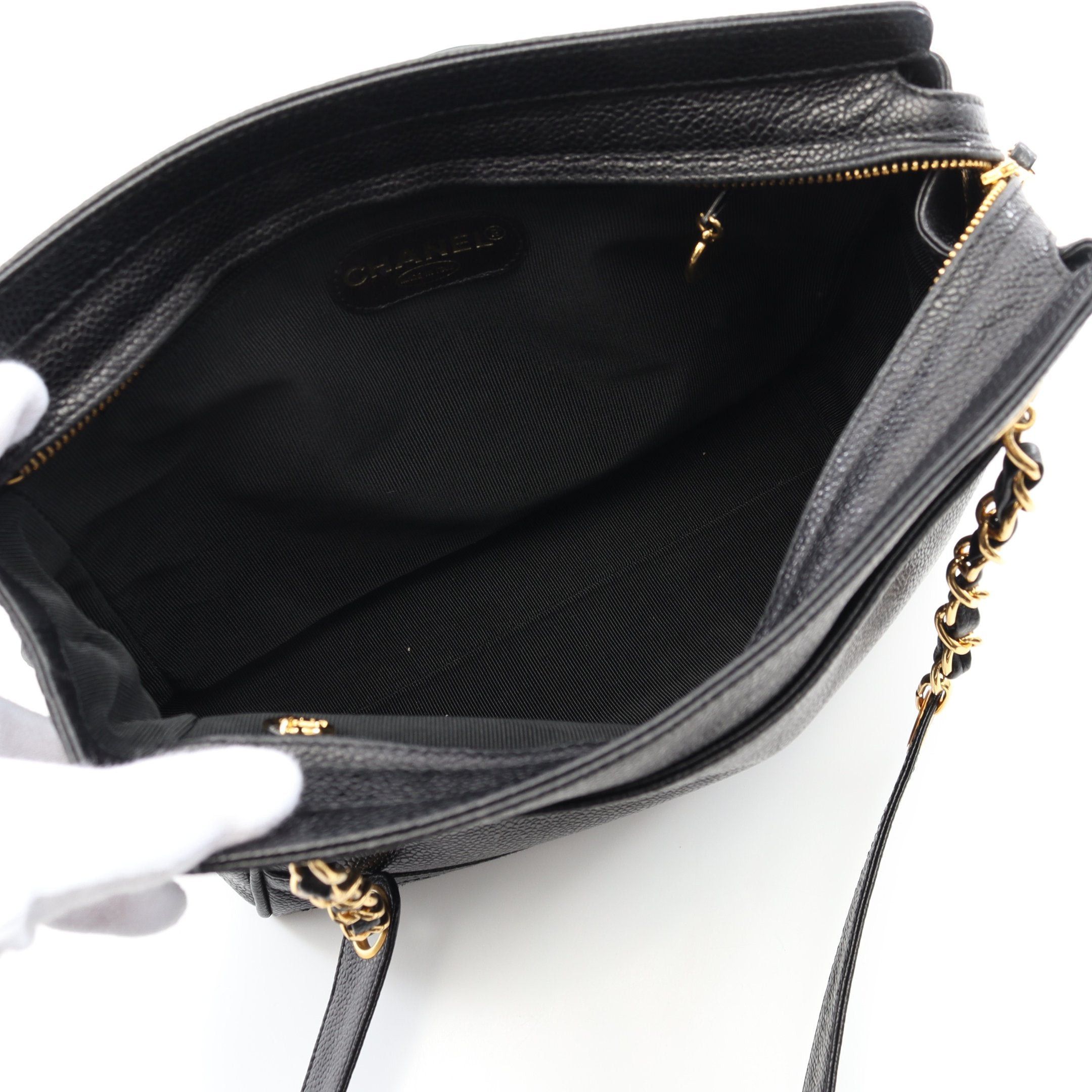 Chanel Chanel Triple Coco Chain Shoulder Bag Tote Caviar Skin Black Gold Hardware Size ONE SIZE - 3 Thumbnail