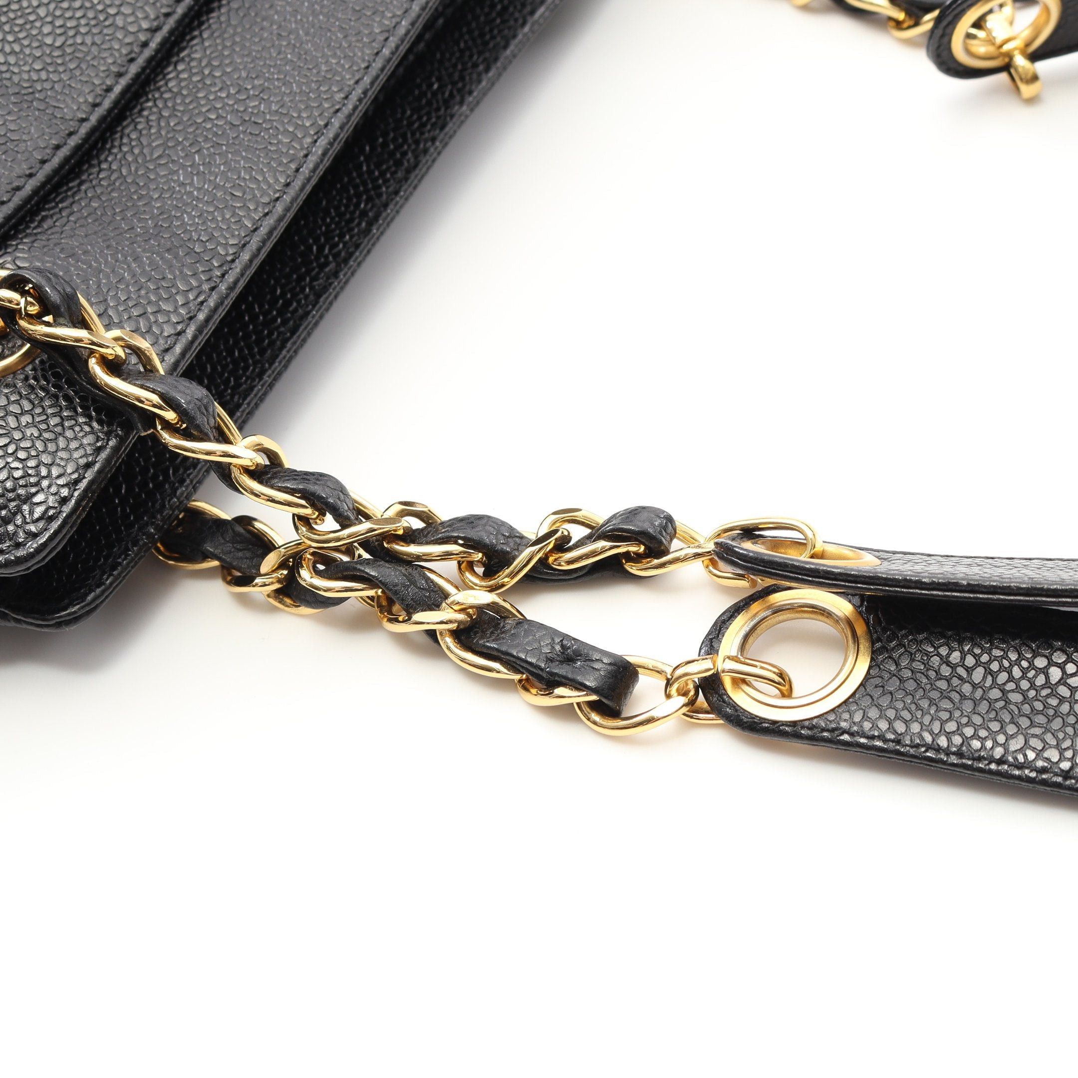 Chanel Chanel Triple Coco Chain Shoulder Bag Tote Caviar Skin Black Gold Hardware Size ONE SIZE - 8 Thumbnail