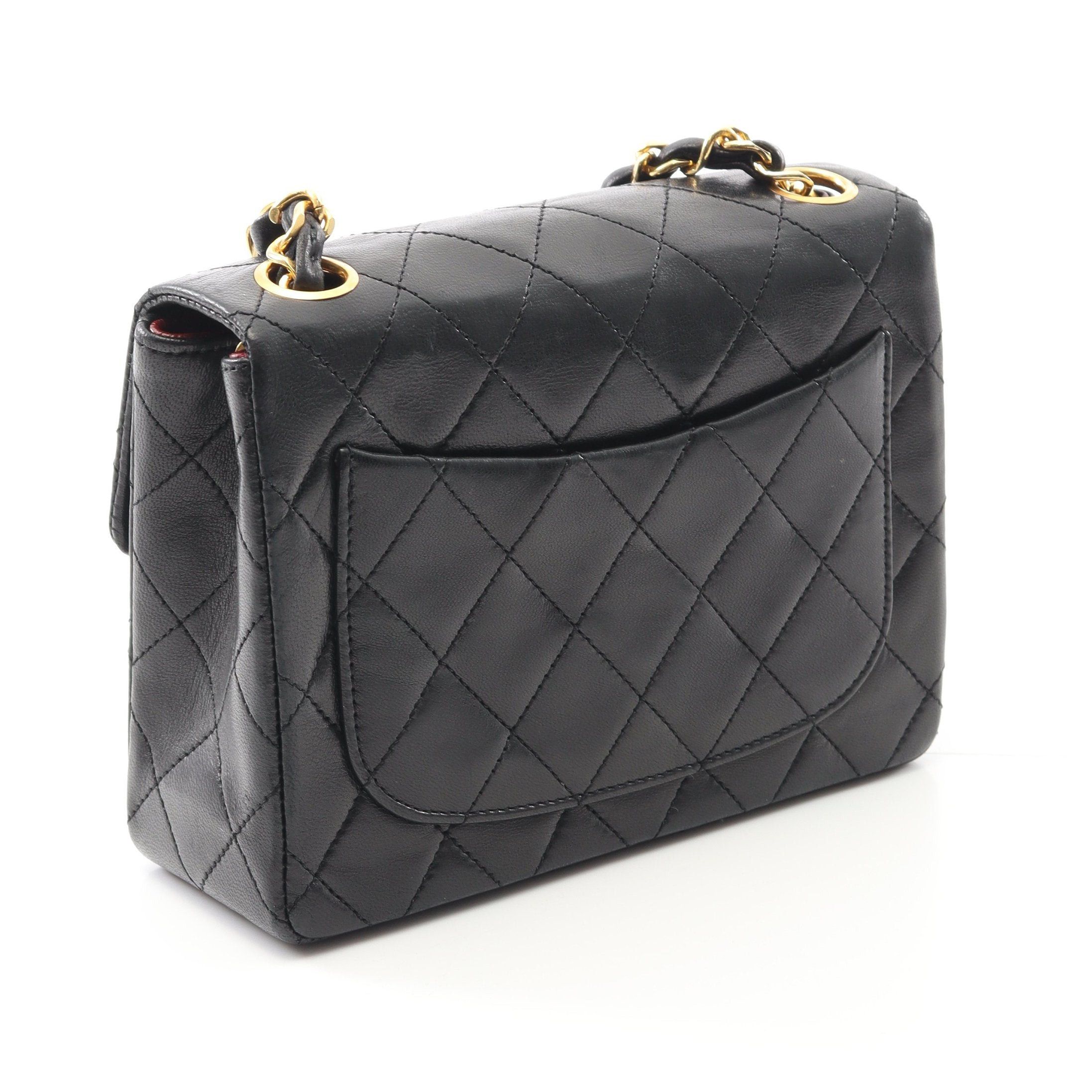Chanel Chanel Mini Matelasse Chain Shoulder Bag Lambskin Black Gold Hardware Size ONE SIZE - 2 Thumbnail