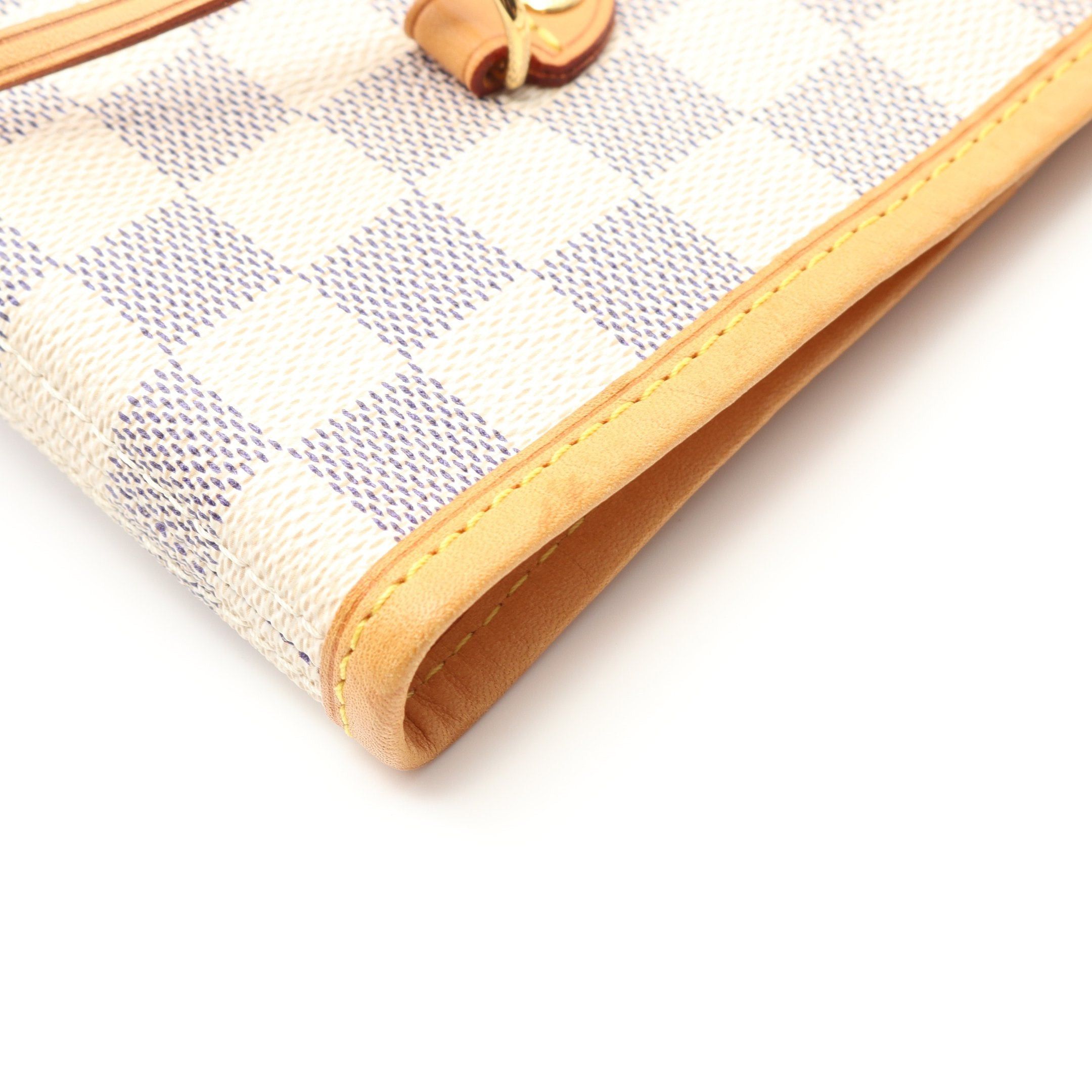 Louis Vuitton Louis Vuitton Neverfull Mm Damier Azur Shoulder Bag Tote Leather White Size ONE SIZE - 8 Thumbnail