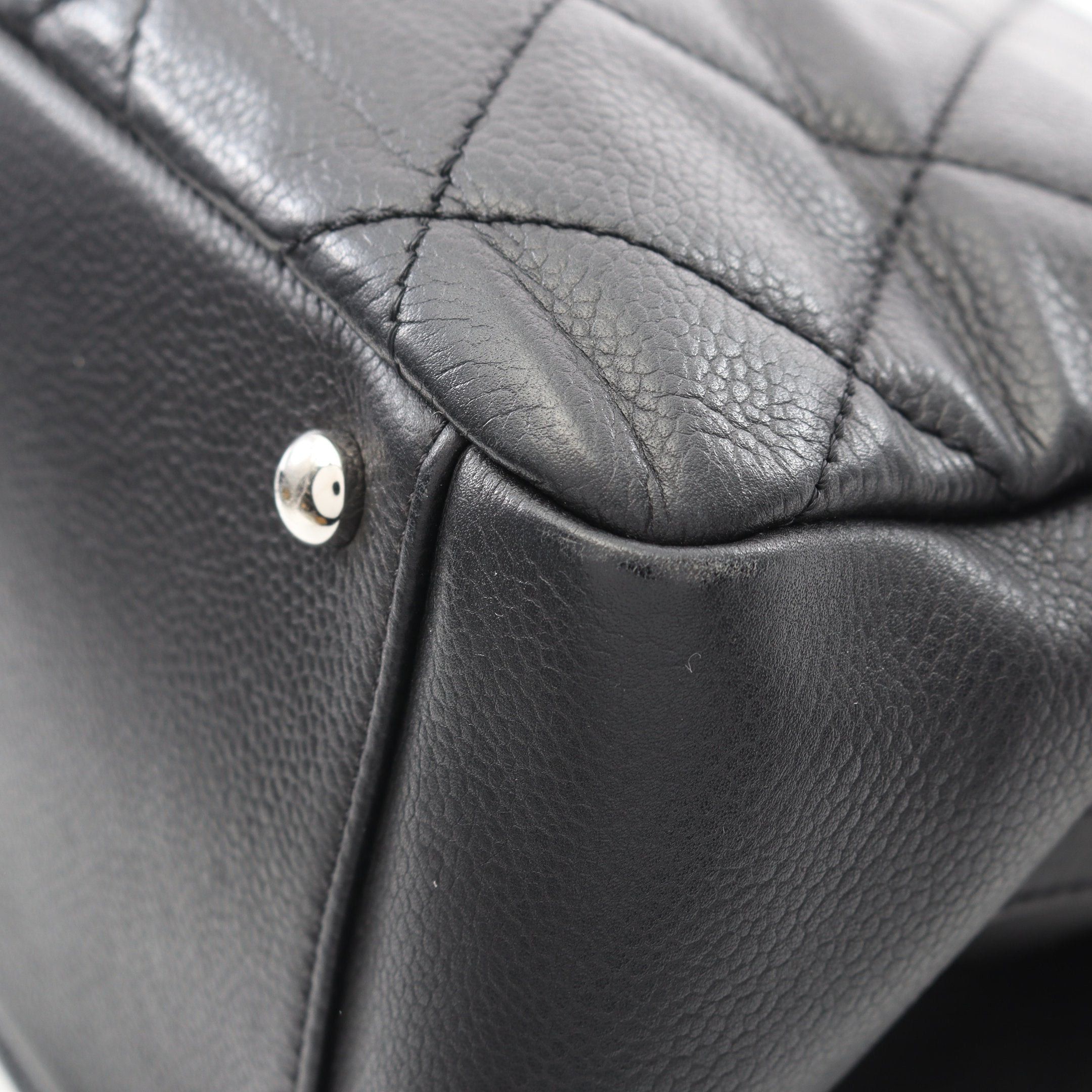 Chanel Chanel Coco Mark Chain Shoulder Bag Tote Caviar Skin Black Silver Hardware Size ONE SIZE - 7 Thumbnail