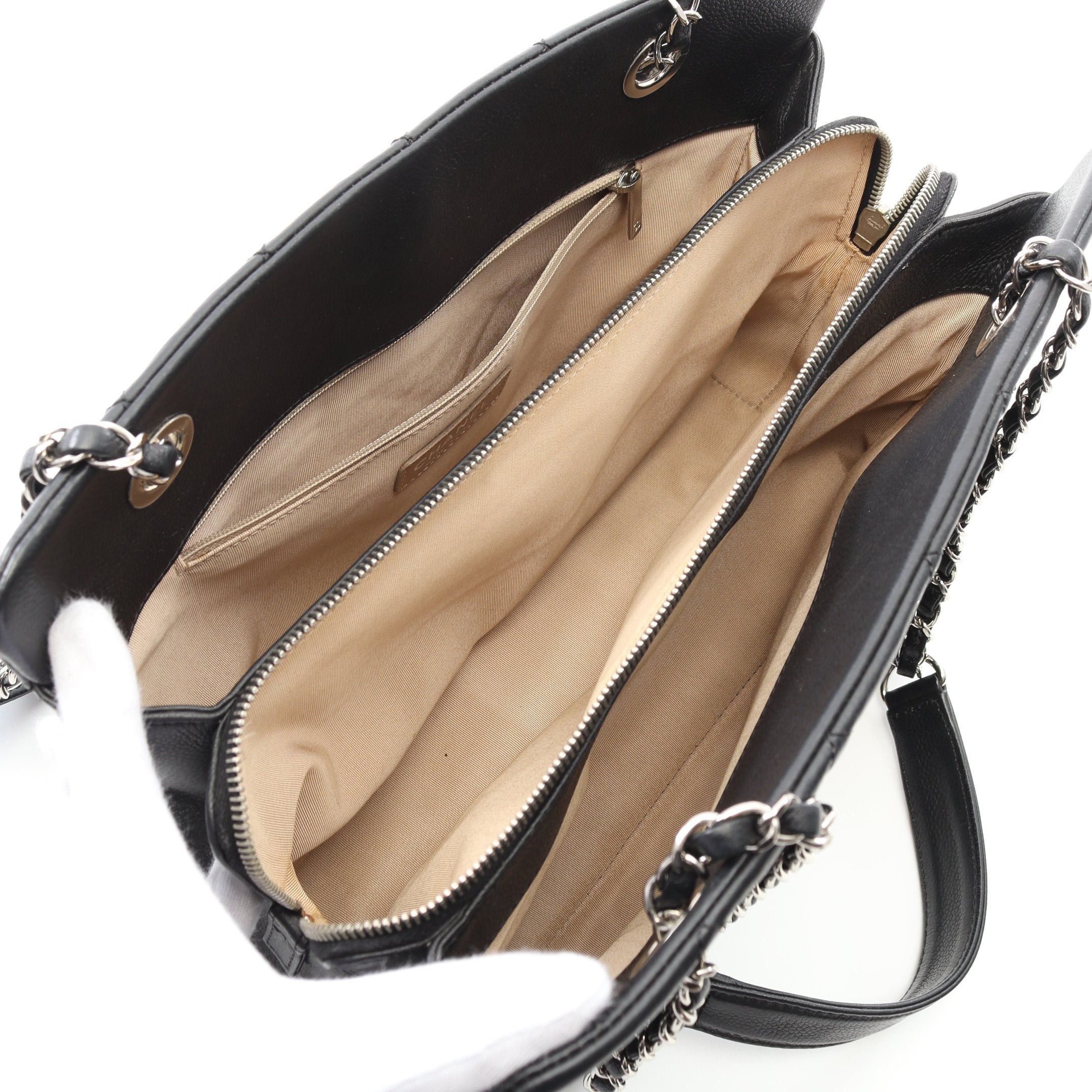 Chanel Chanel Coco Mark Chain Shoulder Bag Tote Caviar Skin Black Silver Hardware Size ONE SIZE - 3 Thumbnail