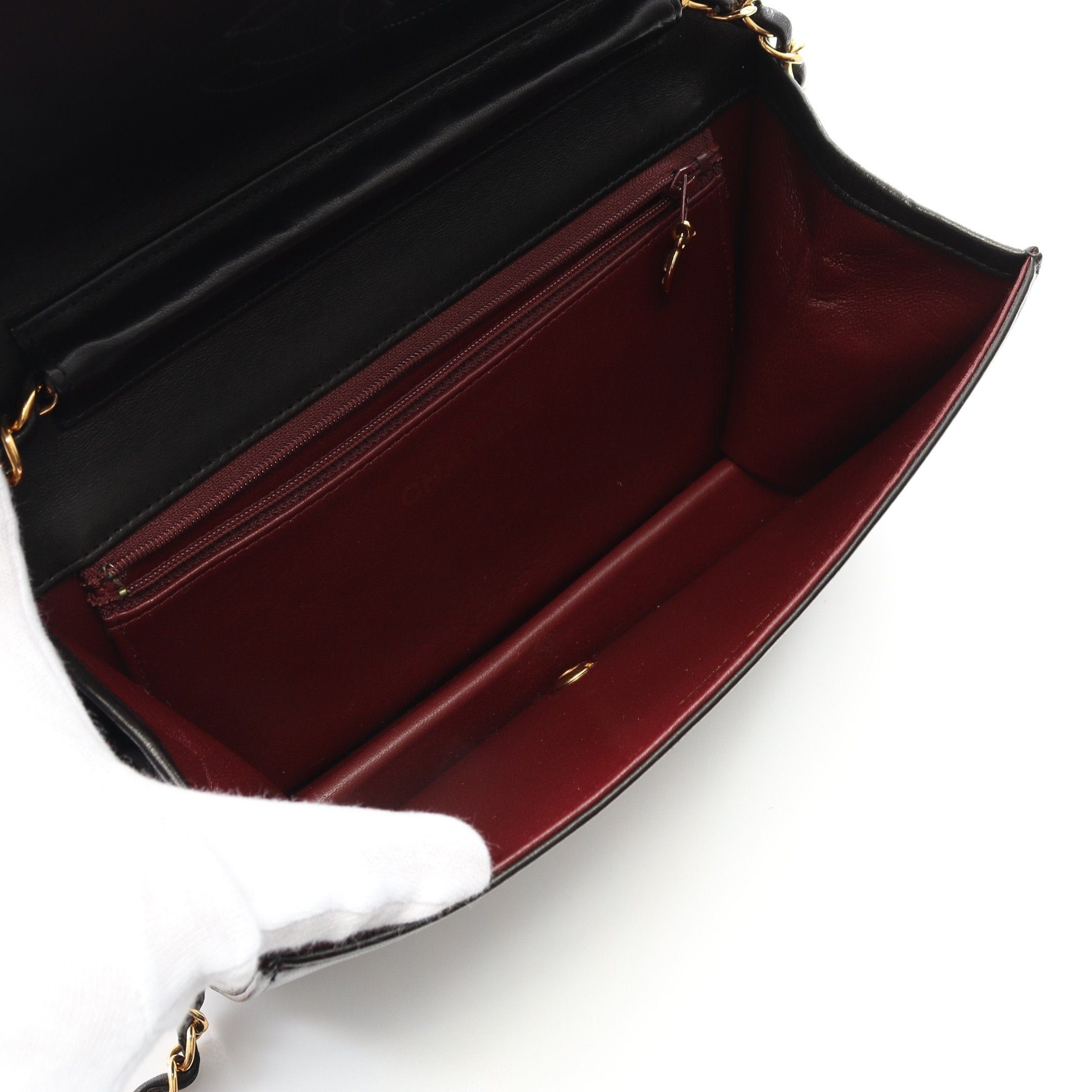 Chanel Chanel Matelasse Full Flap Chain Shoulder Bag Lambskin Black Gold Hardware Size ONE SIZE - 3 Thumbnail