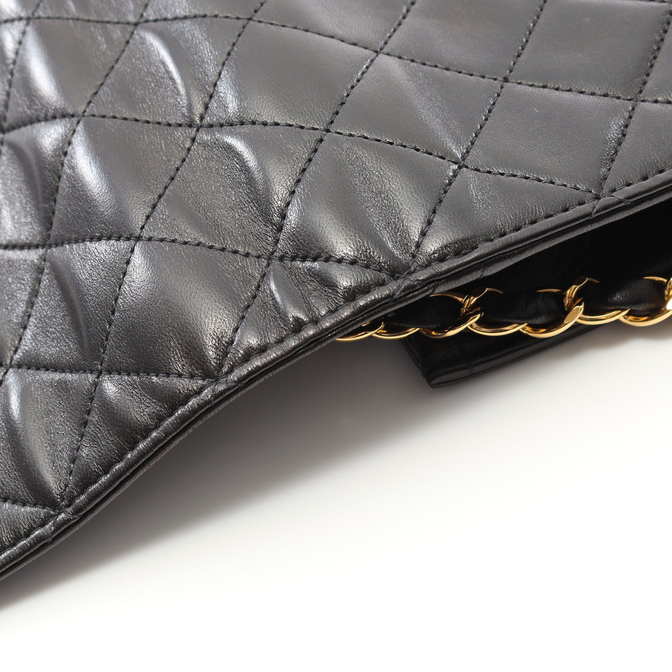 Chanel Chanel Matelasse Full Flap Chain Shoulder Bag Lambskin Black Gold Hardware Size ONE SIZE - 8 Thumbnail