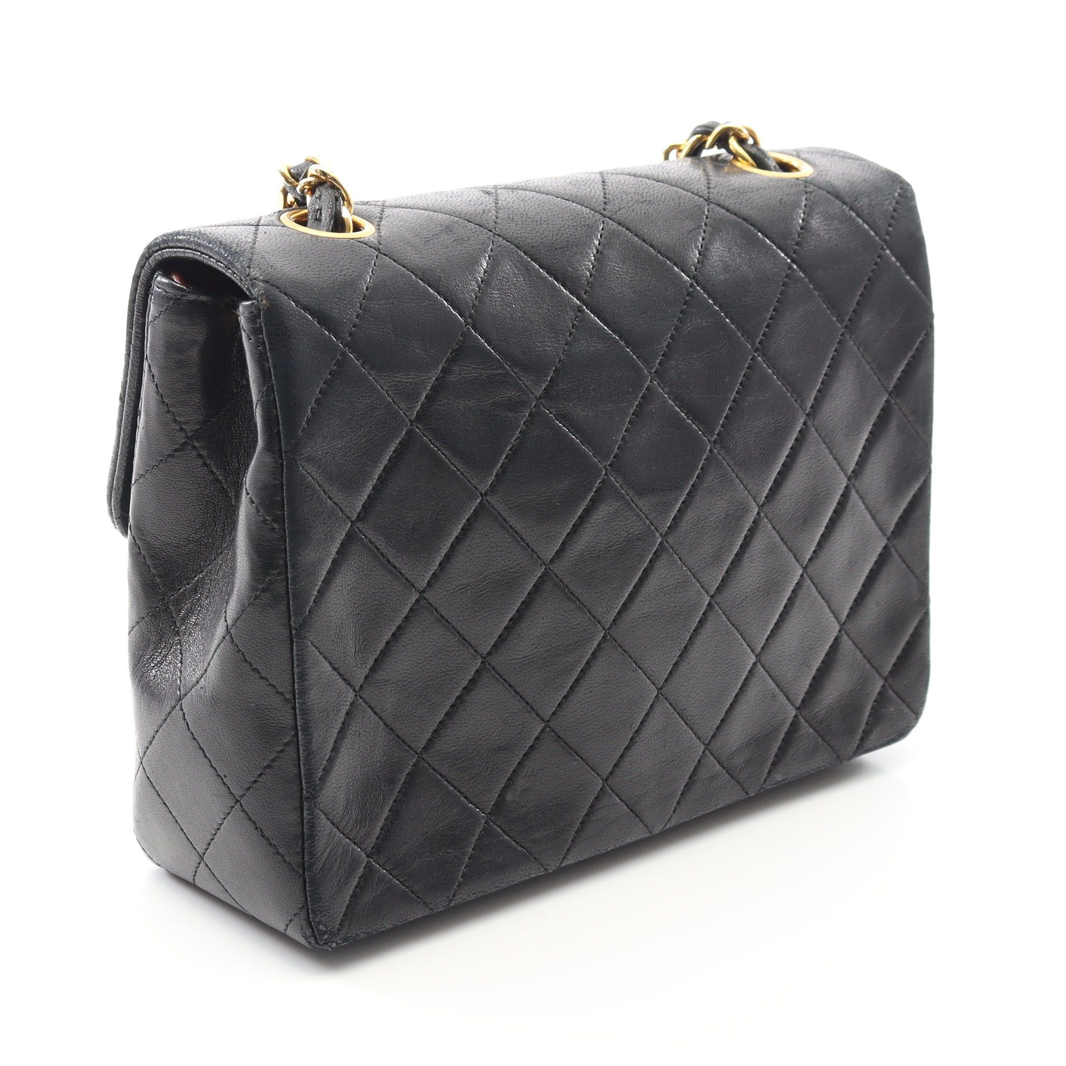 Chanel Chanel Matelasse Chain Shoulder Bag Lambskin Black Gold Hardware Size ONE SIZE - 2 Thumbnail