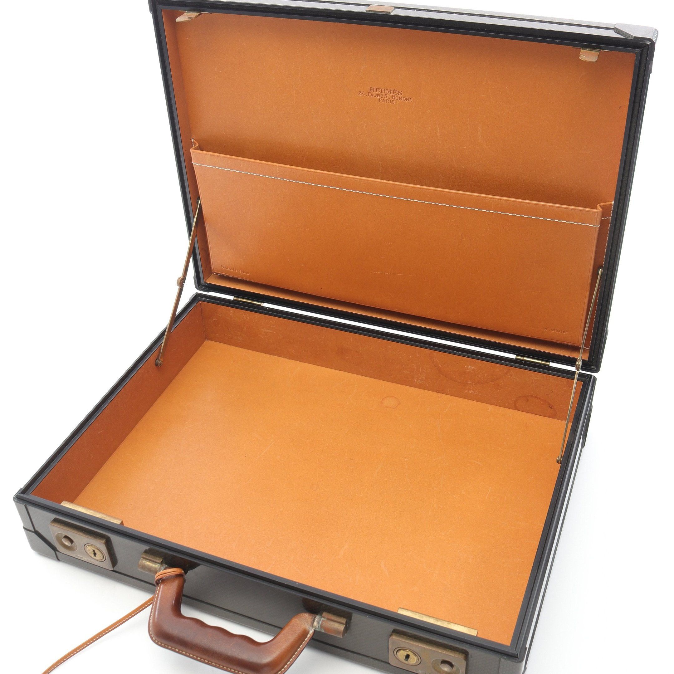 Hermes Hermes Espace Pm Briefcase Carbon Fiber Veau Chamonix Dark Gray Gold Hardware Size ONE SIZE - 3 Thumbnail