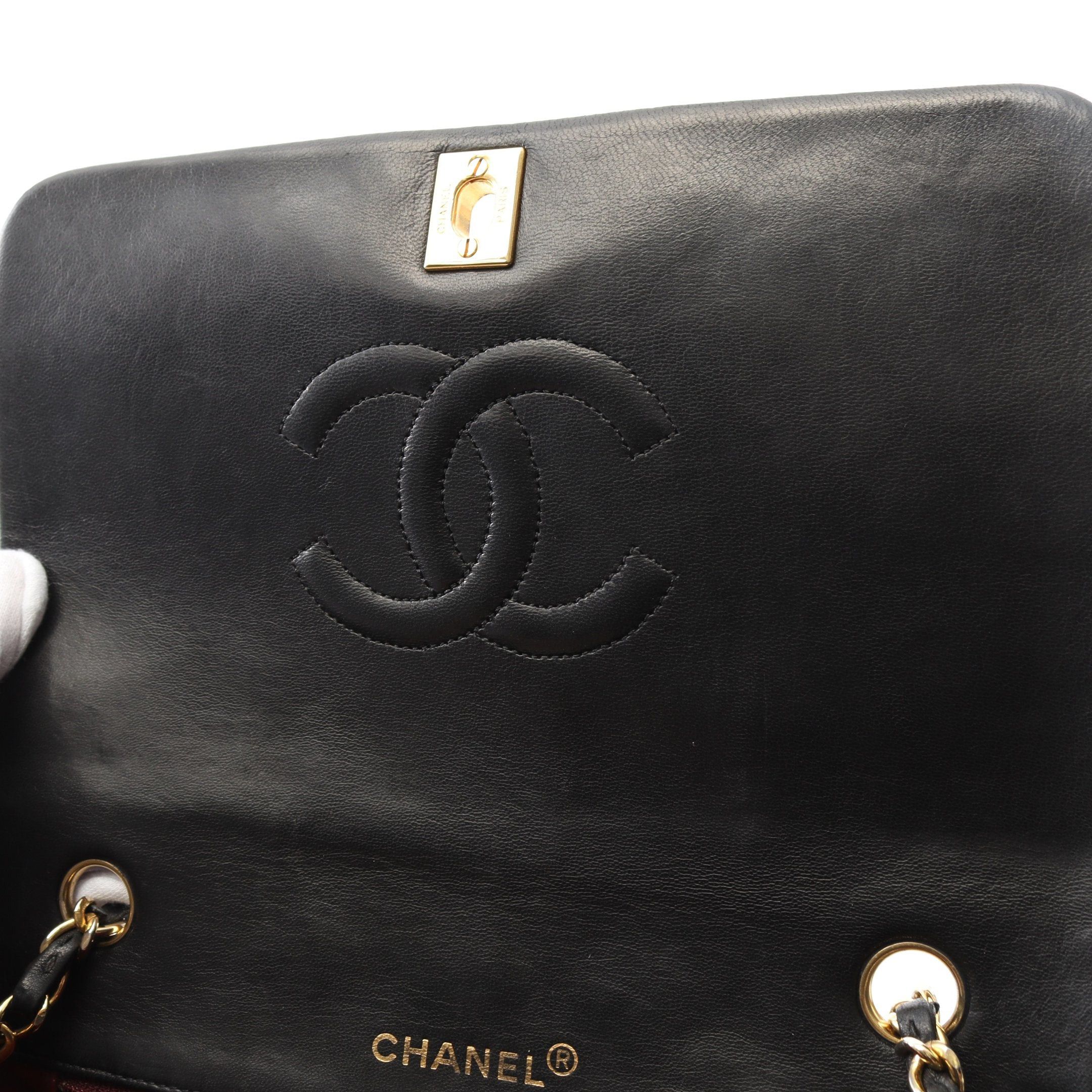 Chanel Chanel Full Flap Matelasse Chain Shoulder Bag Lambskin Black Gold Hardware Size ONE SIZE - 6 Thumbnail