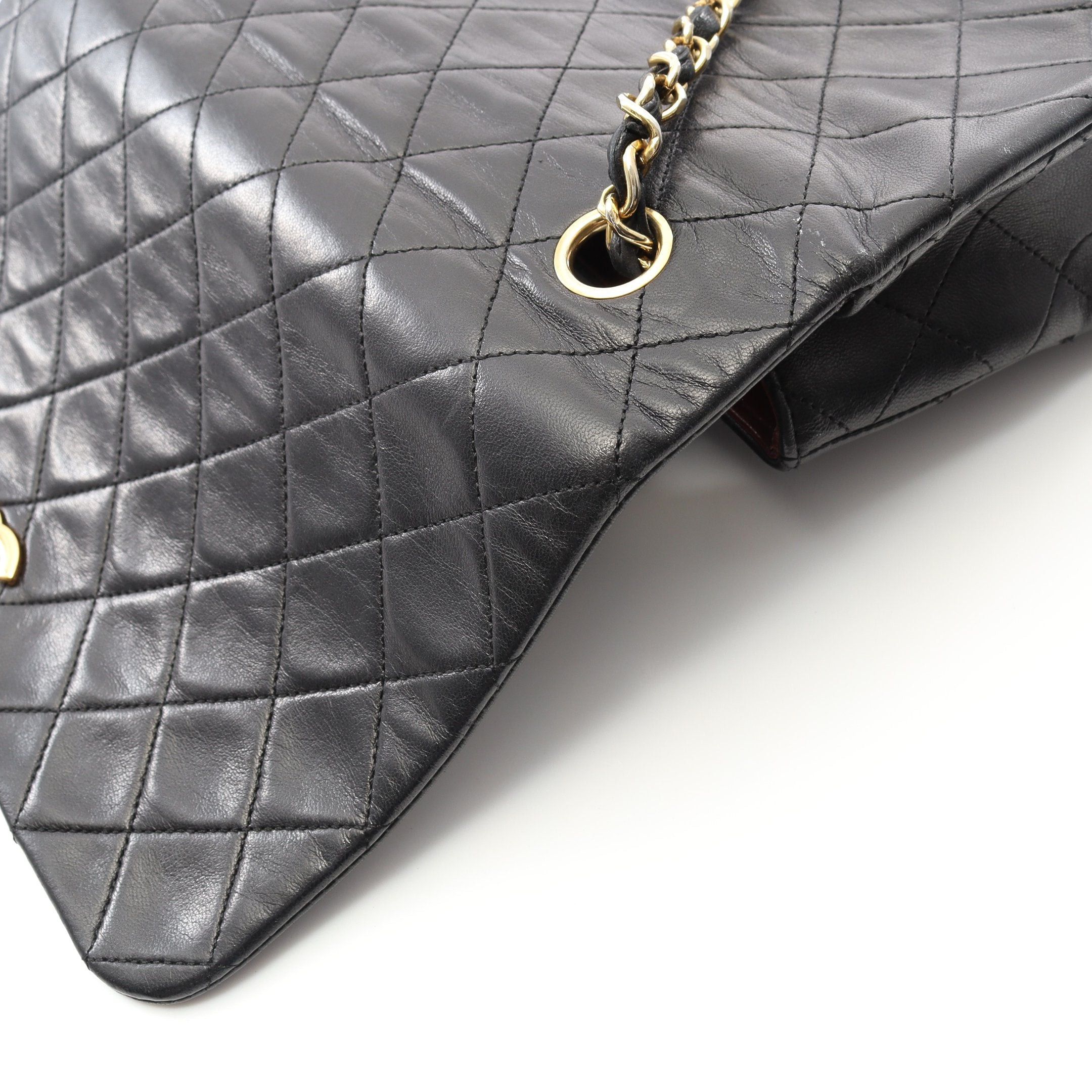 Chanel Chanel Full Flap Matelasse Chain Shoulder Bag Lambskin Black Gold Hardware Size ONE SIZE - 7 Thumbnail