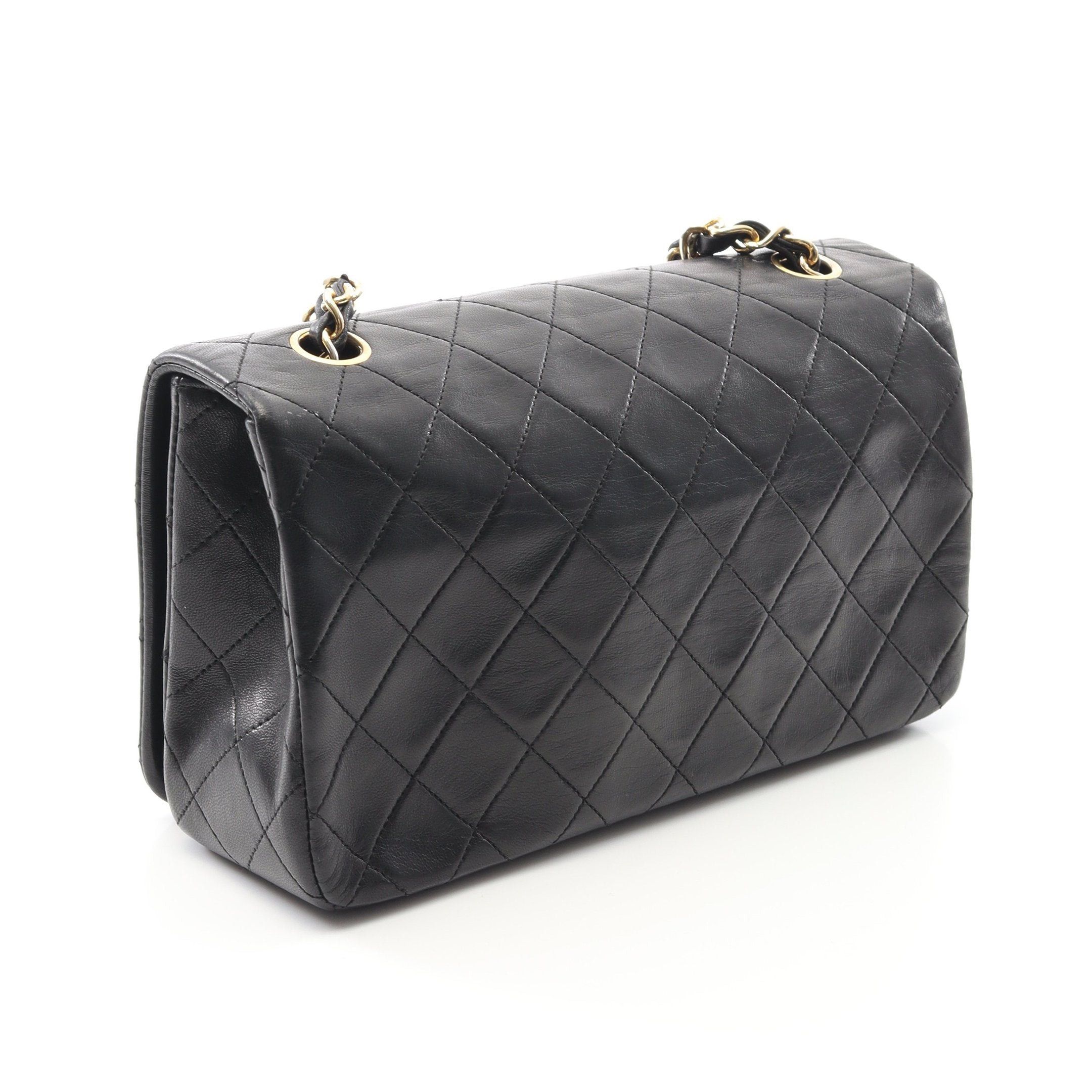 Chanel Chanel Full Flap Matelasse Chain Shoulder Bag Lambskin Black Gold Hardware Size ONE SIZE - 2 Thumbnail