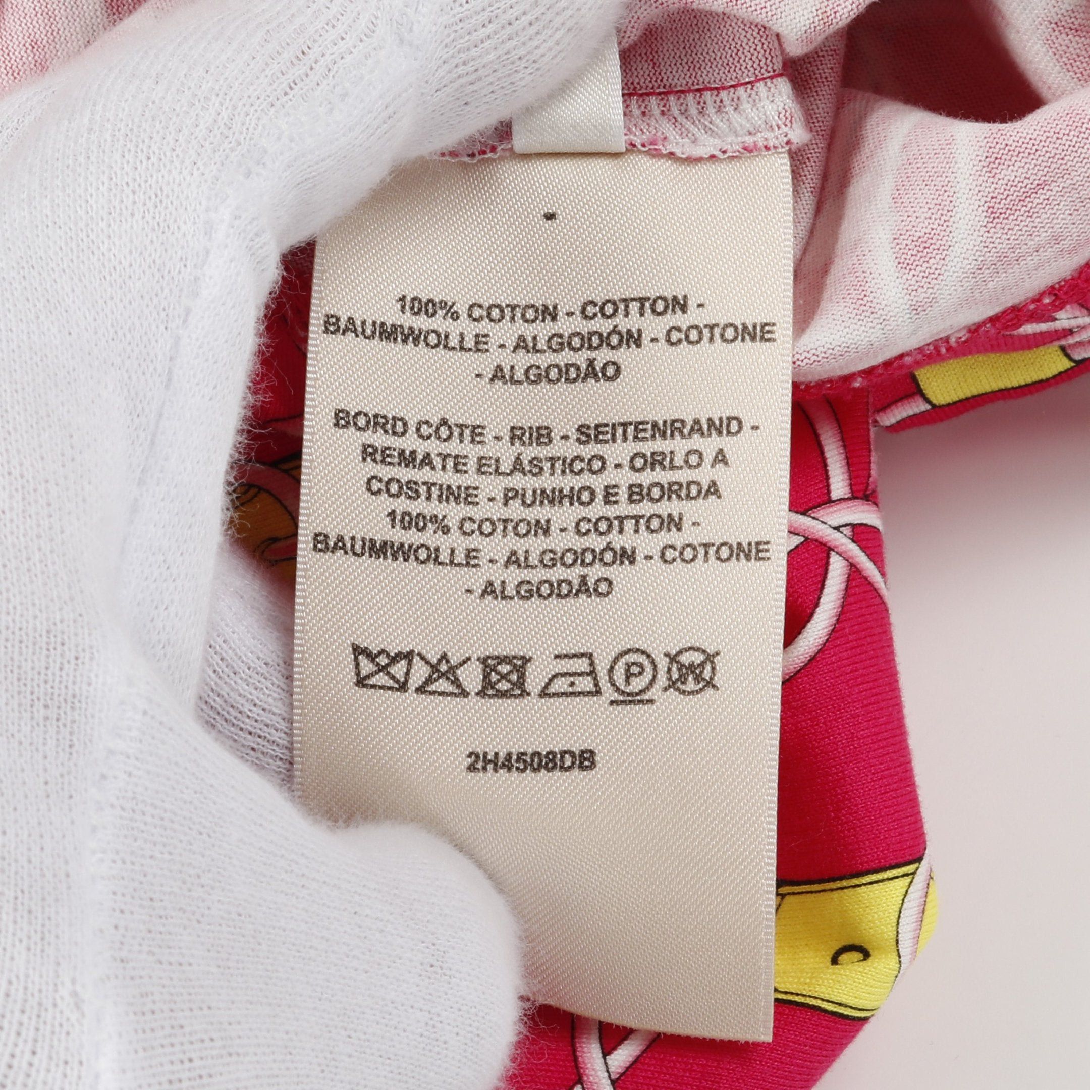 Hermes Hermes La Promenade Du Matin T-Shirt One Piece Cotton Pink Yellow Size ONE SIZE - 4 Thumbnail