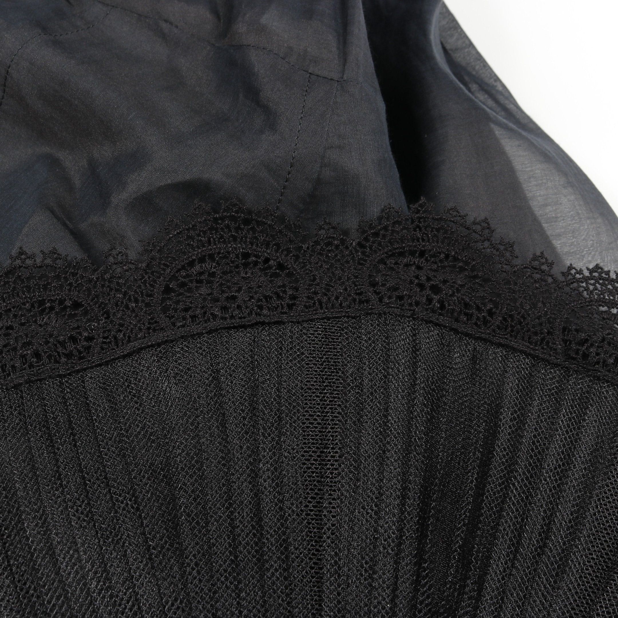 Gucci Gucci Chiffon Blouse Silk Cotton Black Size ONE SIZE - 6 Thumbnail