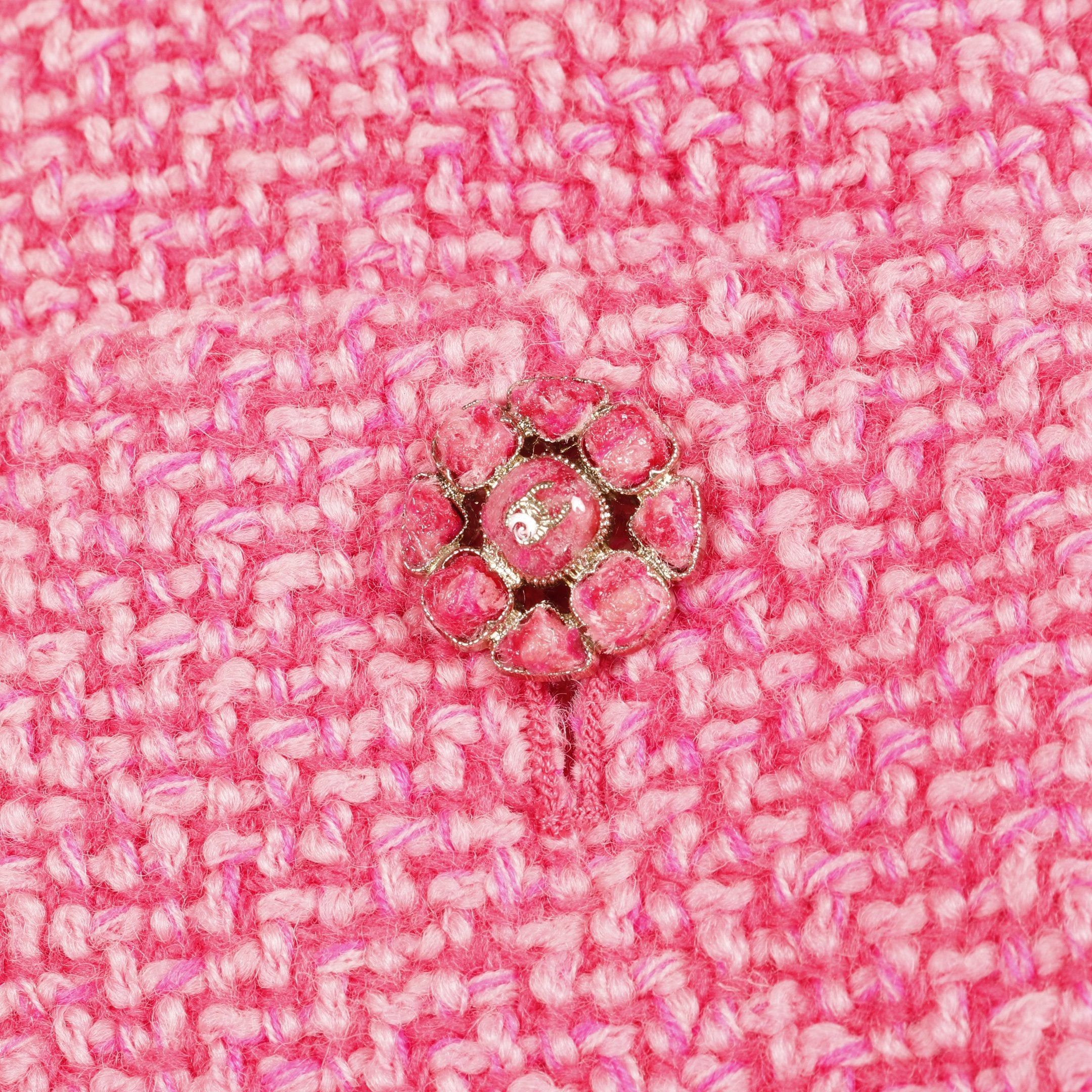 Chanel Chanel Cocomark Button Tweed Jacket Wool Pink Size ONE SIZE - 9 Thumbnail