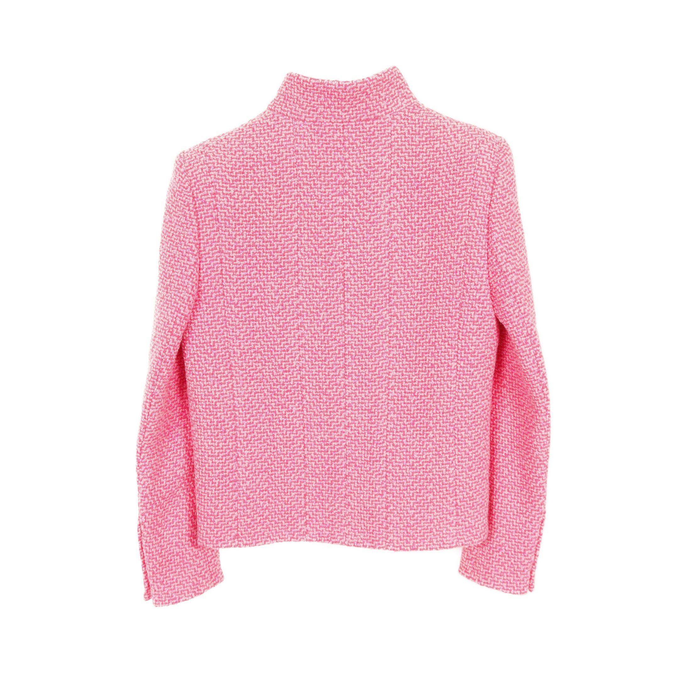 Chanel Chanel Cocomark Button Tweed Jacket Wool Pink Size ONE SIZE - 2 Thumbnail