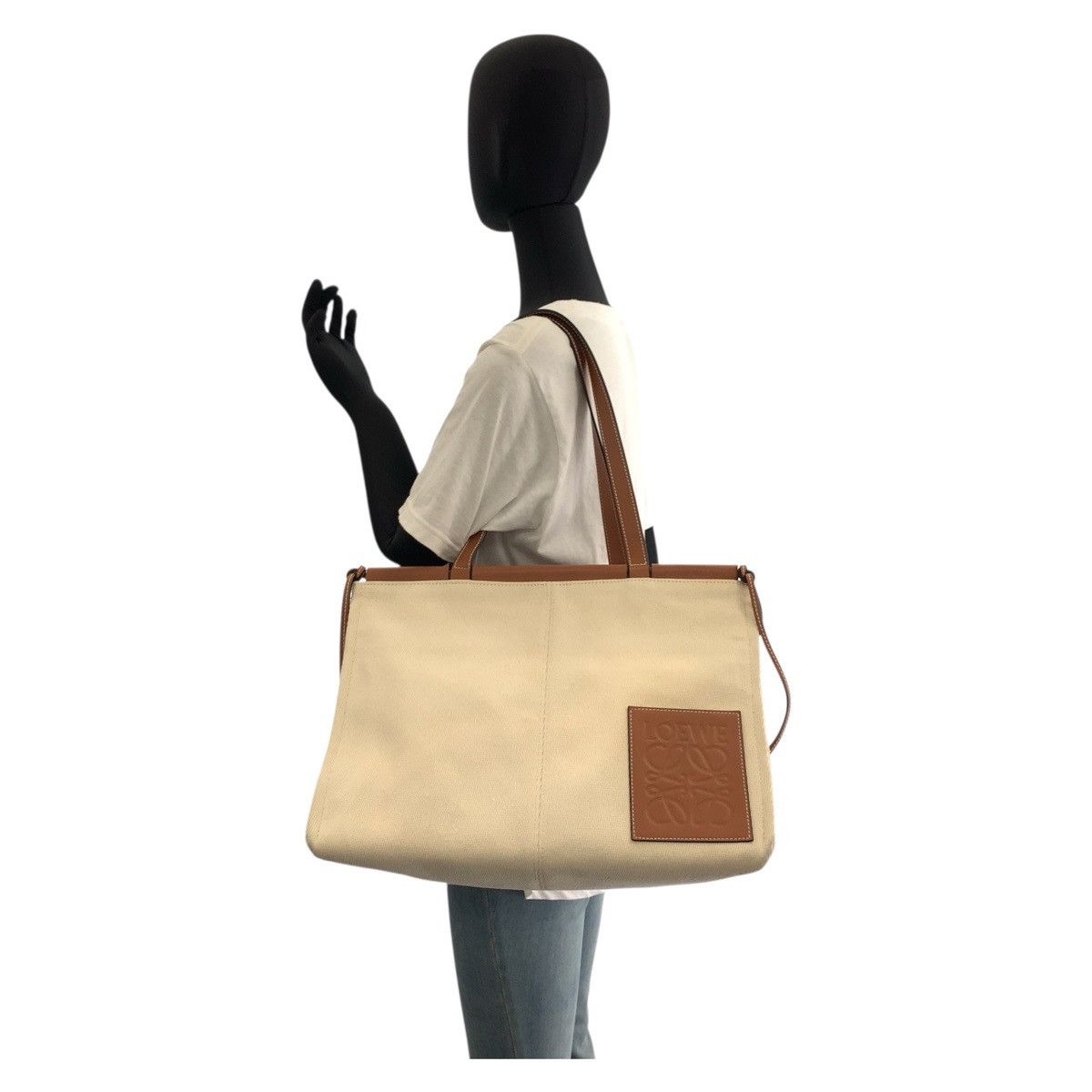 Loewe Loewe Loewe Cushion Tote Canvas/Leather 2way bag Canvas Shoulder Bag Size ONE SIZE - 6 Thumbnail
