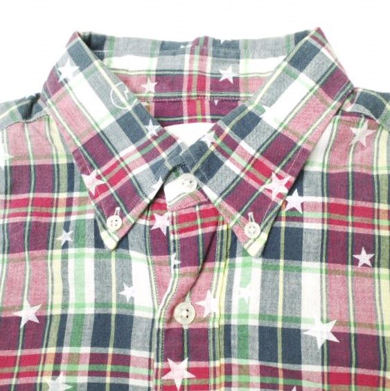 Other Other uniform experiment STAR PLAID MIX Cotton Shirt Cotton Tops UE-100078 Size ONE SIZE - 4 Thumbnail