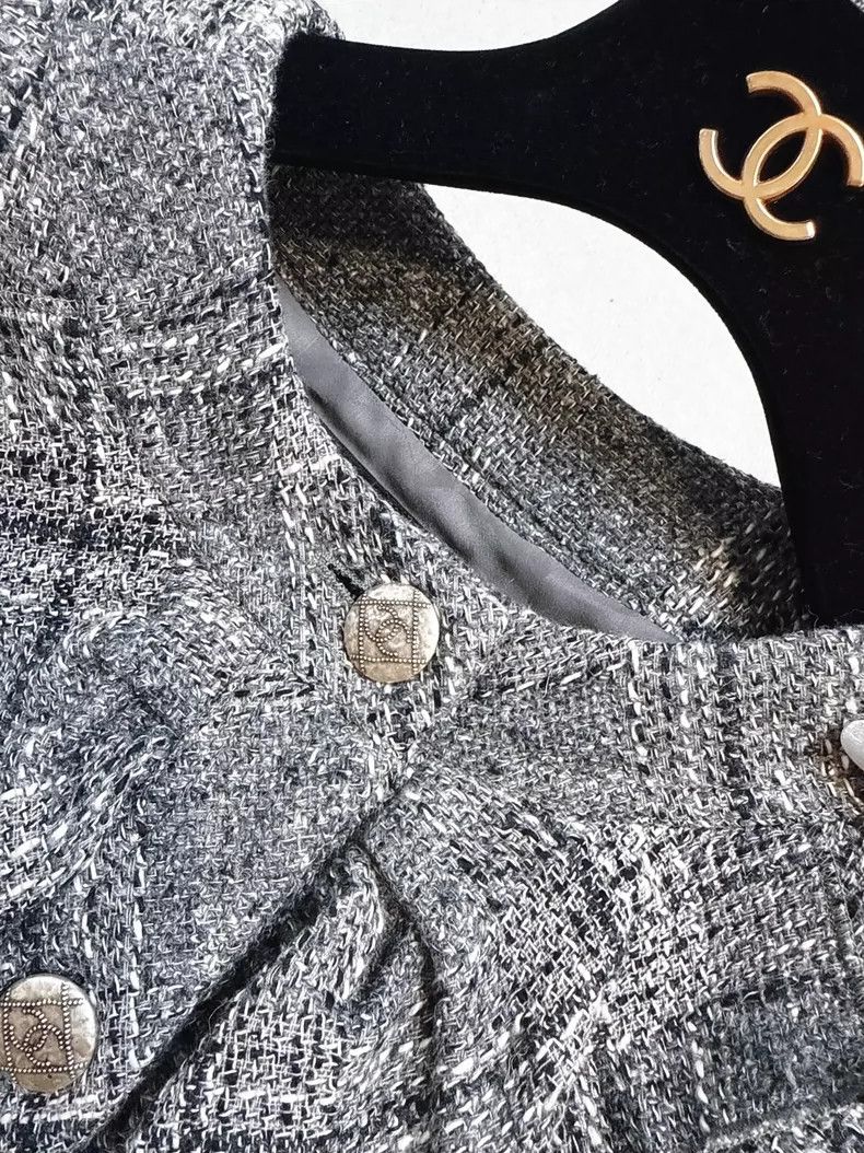 Chanel Chanel Gray Ruffled French Style Jacket Size M / US 6-8 / IT 42-44 - 8 Thumbnail