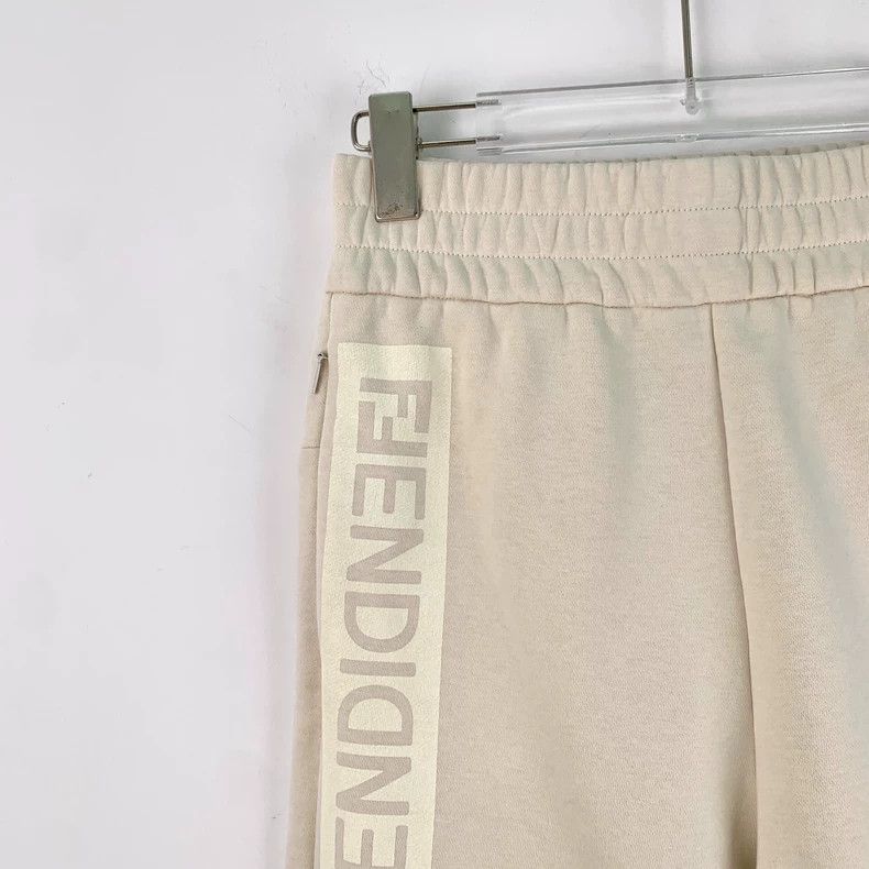 Fendi Fendi Beige Logo Cotton Jogger Pants Size 40" / US 18 - 3 Thumbnail