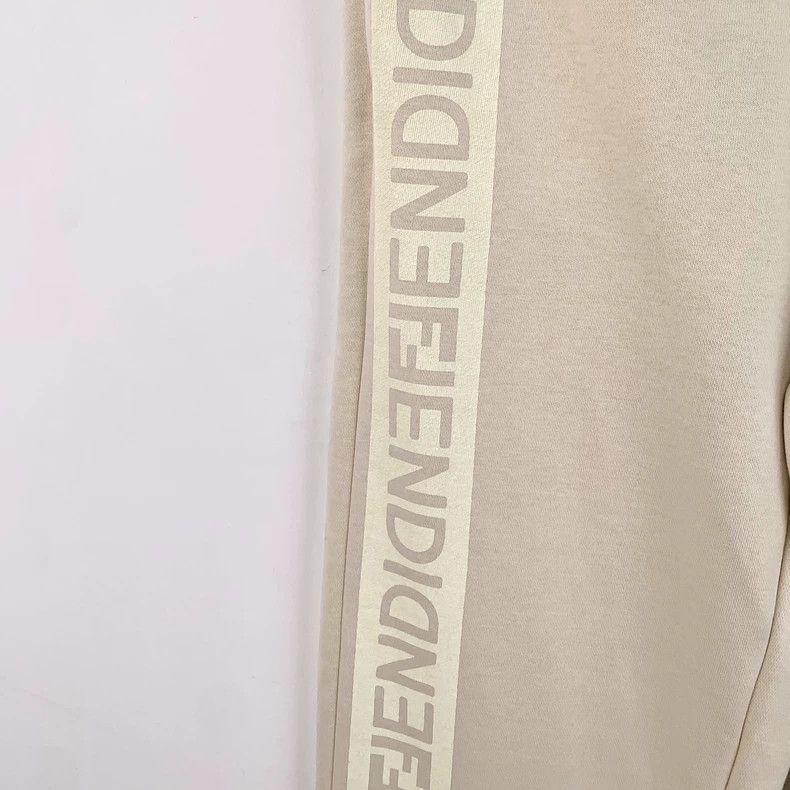 Fendi Fendi Beige Logo Cotton Jogger Pants Size 40" / US 18 - 4 Thumbnail