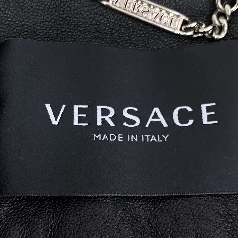 Versace Versace Black Leather Zip Long Sleeve Jacket Size M / US 6-8 / IT 42-44 - 6 Thumbnail